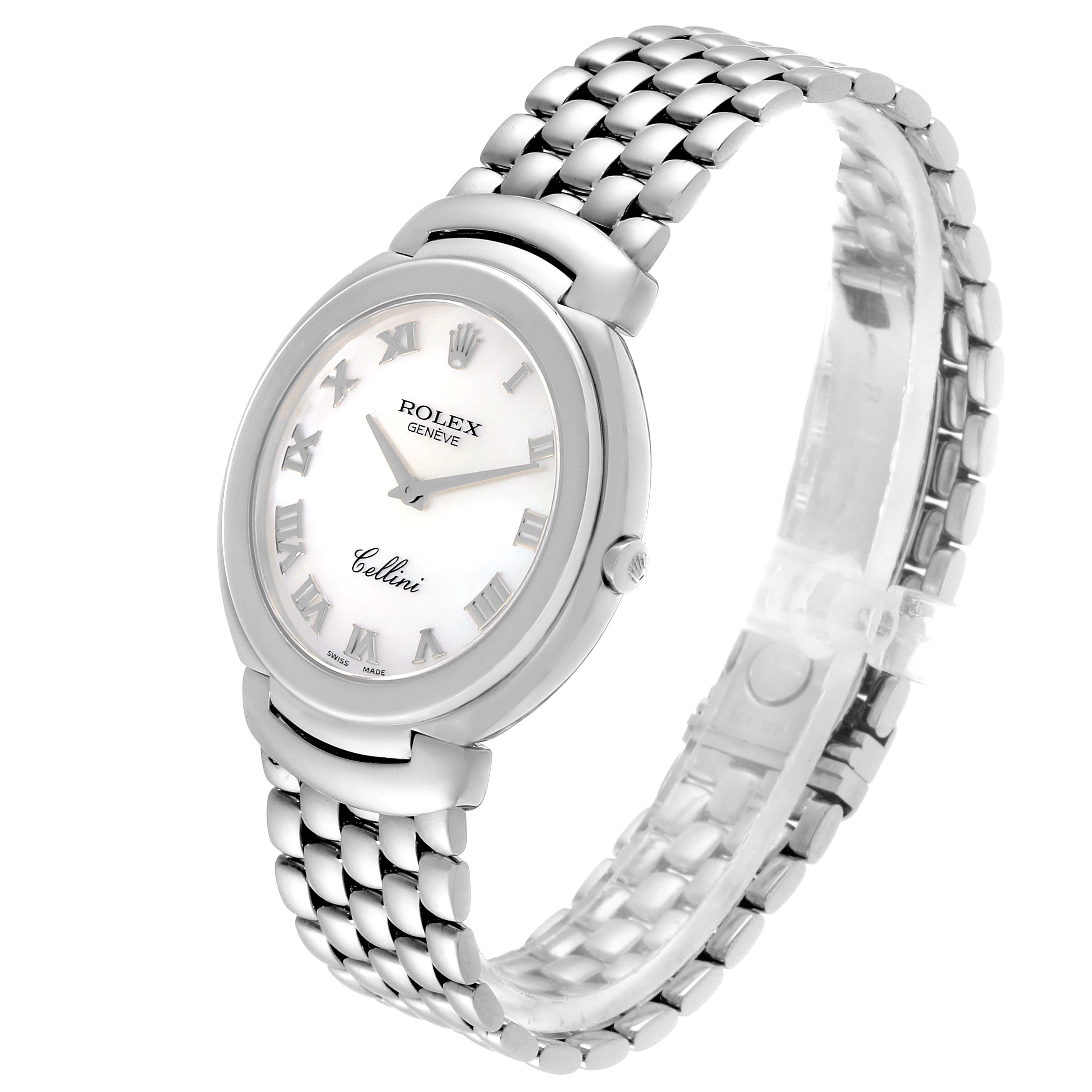 Rolex Cellini 18K White Gold Mother of Pearl Dial Mens Watch 6623