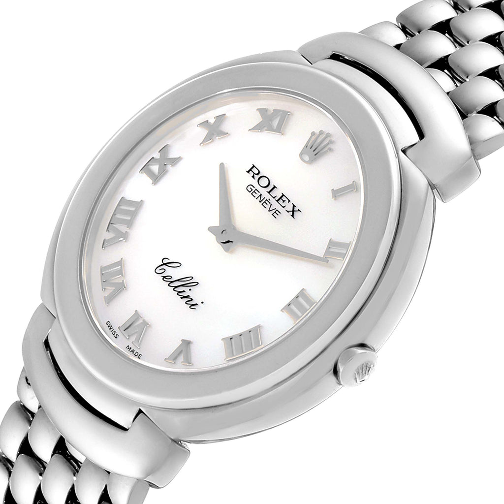 Rolex Cellini 18K White Gold Mother of Pearl Dial Mens Watch 6623