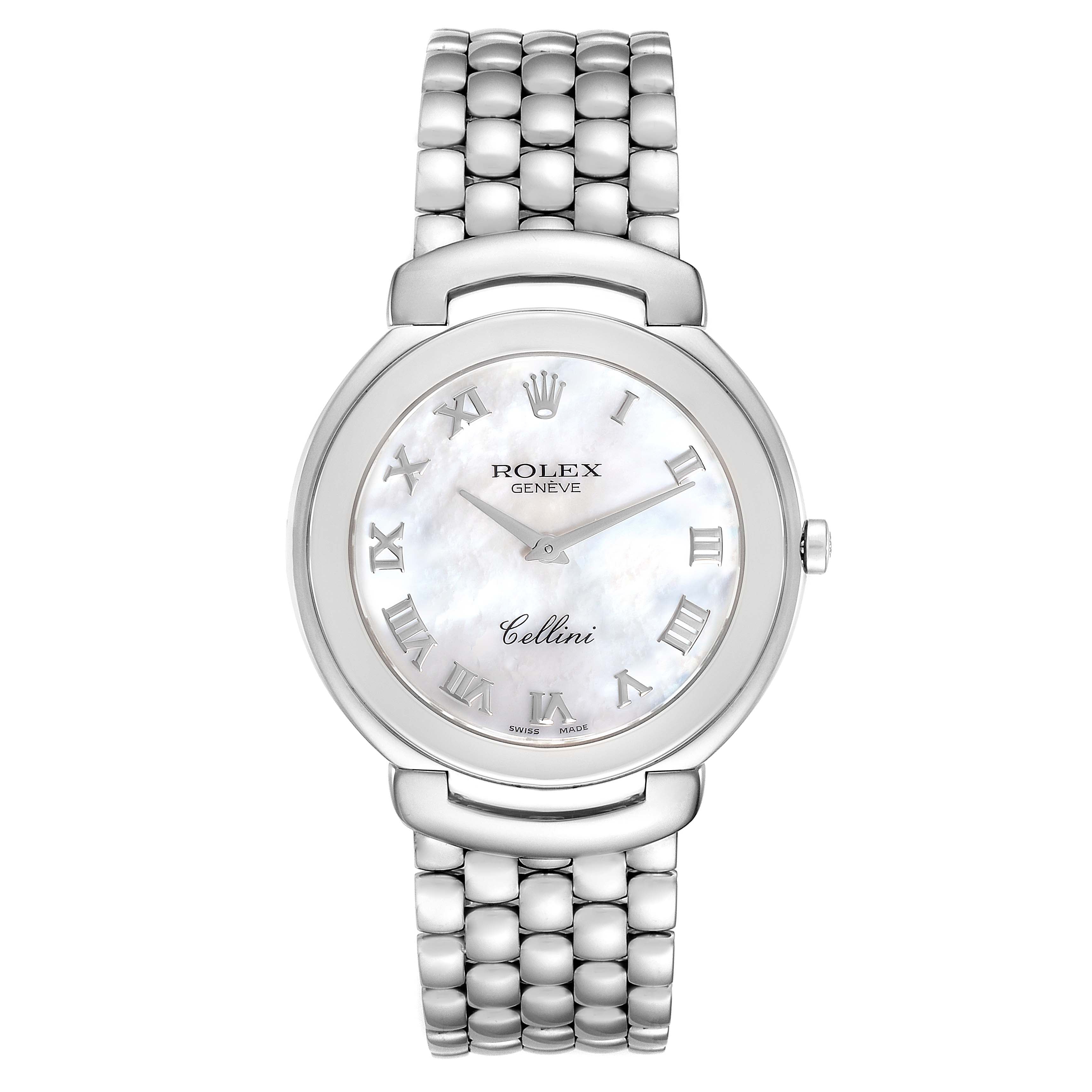 Rolex Cellini 18K White Gold Mother of Pearl Dial Mens Watch 6623