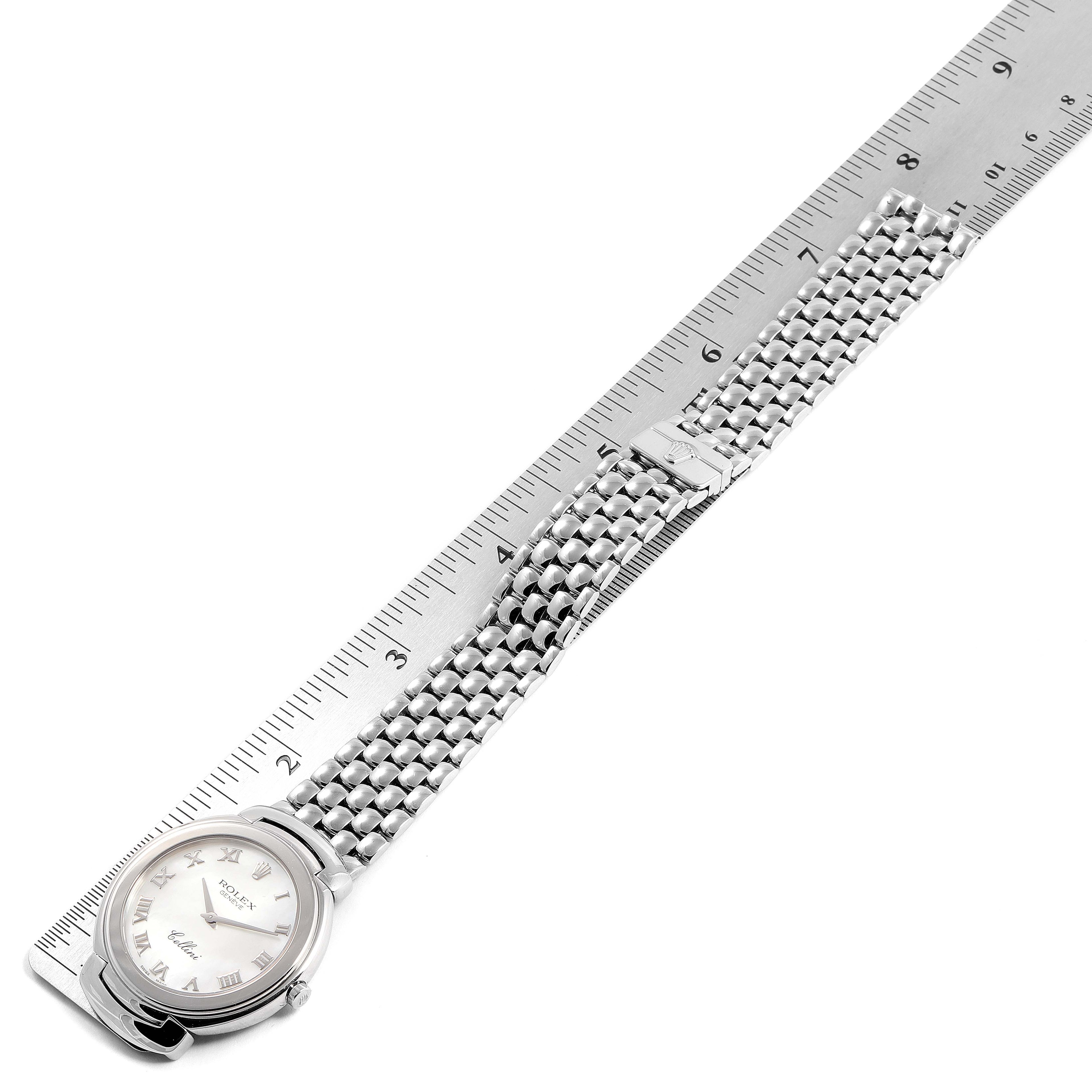Rolex Cellini 18K White Gold Mother of Pearl Dial Mens Watch 6623