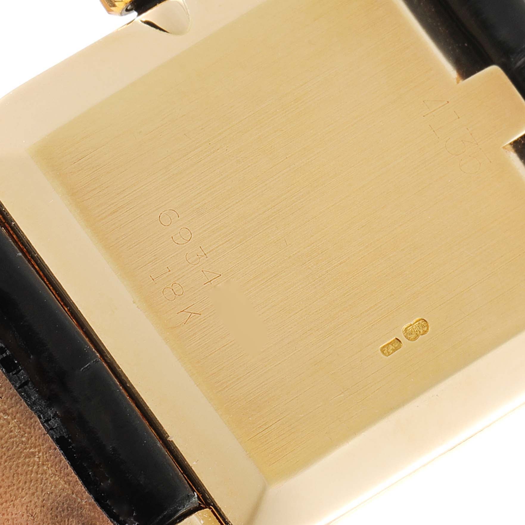 Rolex Cellini 18k Yellow Gold Black Strap Mens Vintage Watch 4135