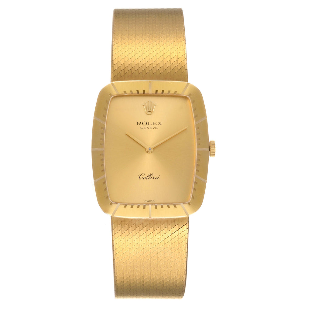 Rolex Cellini 18k Yellow Gold Champagne Dial Mens Vintage Watch 4322