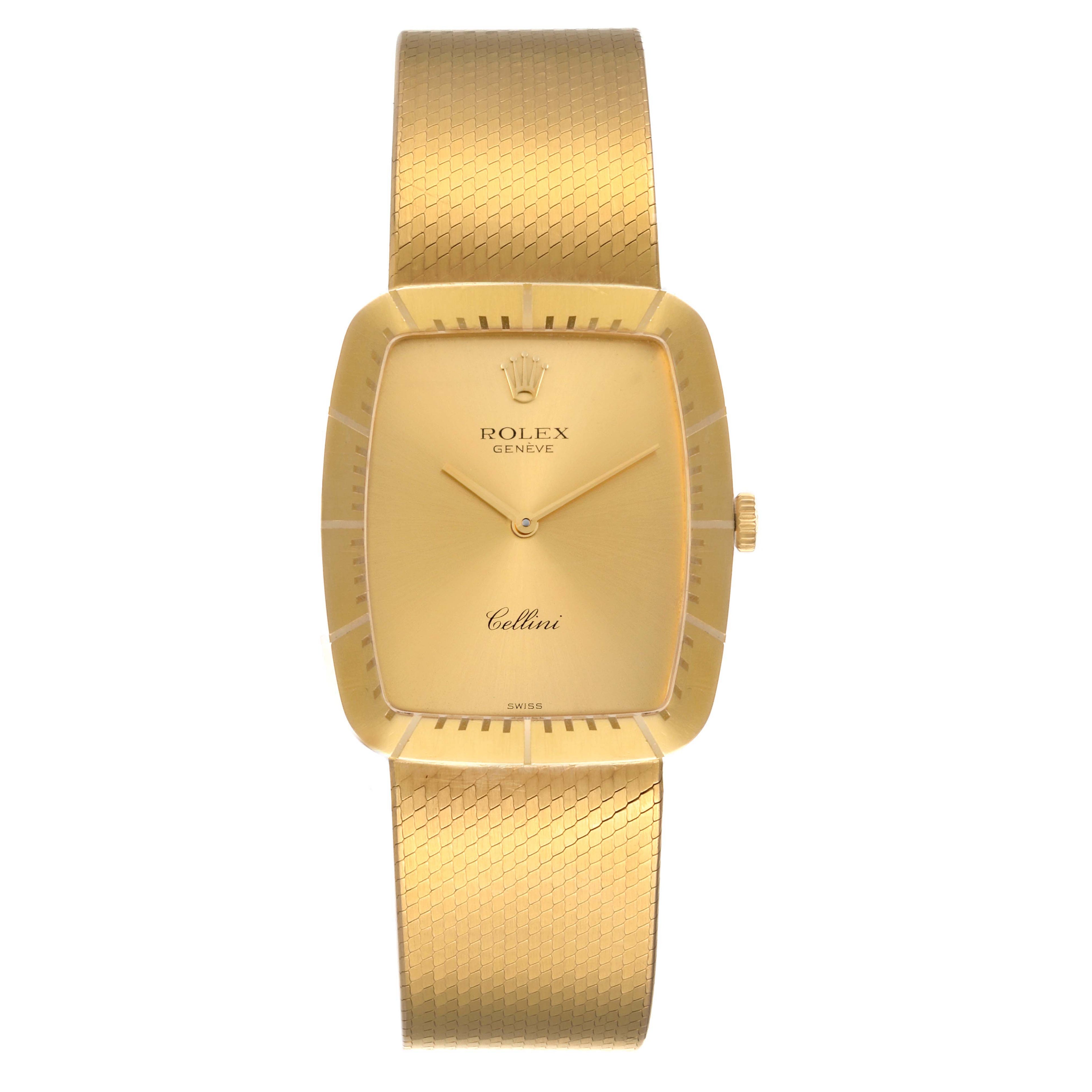 Rolex Cellini 18k Yellow Gold Champagne Dial Mens Vintage Watch 4322
