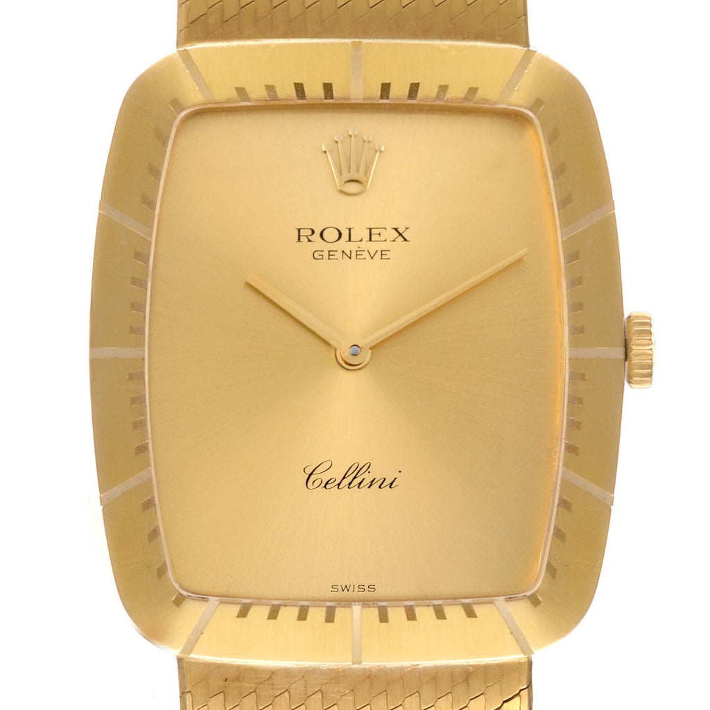 Rolex Cellini 18k Yellow Gold Champagne Dial Mens Vintage Watch 4322