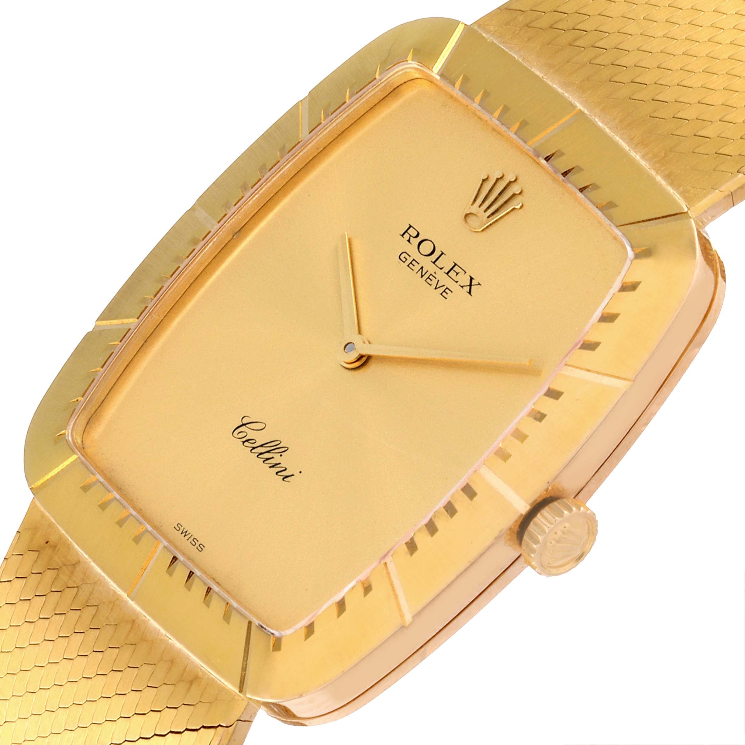 Rolex Cellini 18k Yellow Gold Champagne Dial Mens Vintage Watch 4322