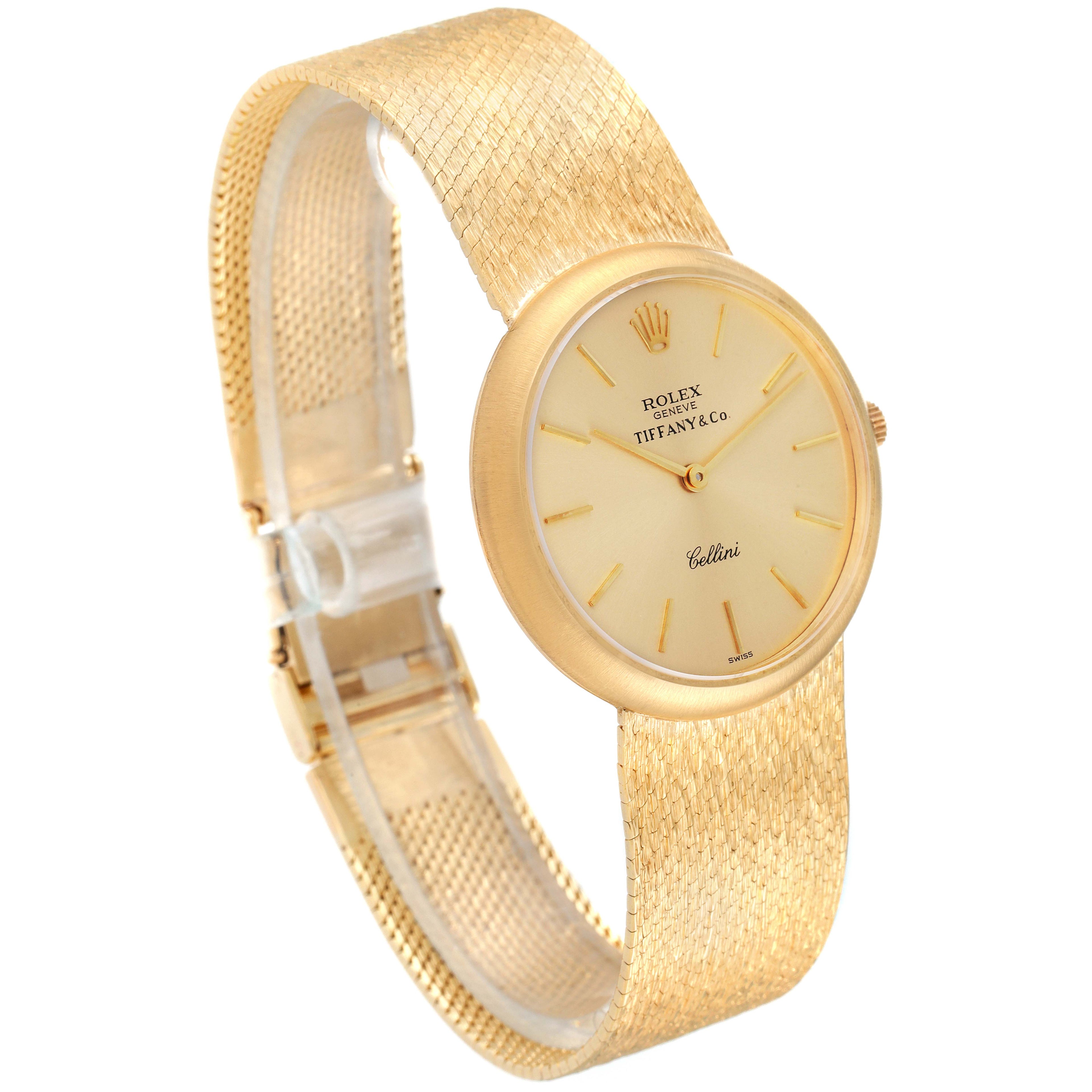 Rolex Cellini 18k Yellow Gold Champagne Tiffany Dial Vintage Mens Watch