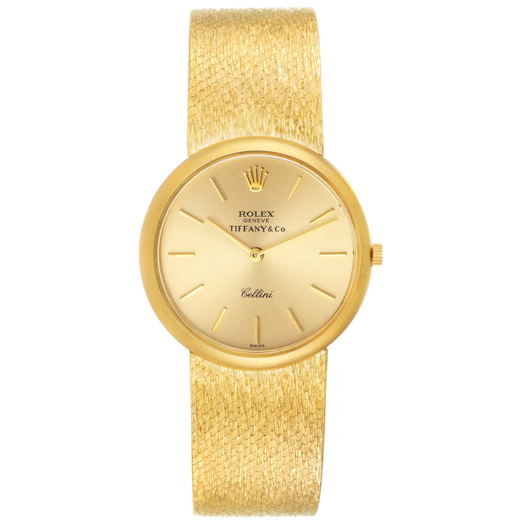 Rolex Cellini 18k Yellow Gold Champagne Tiffany Dial Vintage Mens Watch