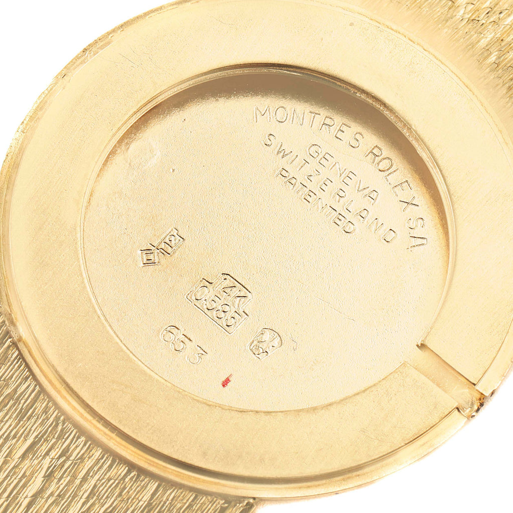 Rolex Cellini 18k Yellow Gold Champagne Tiffany Dial Vintage Mens Watch