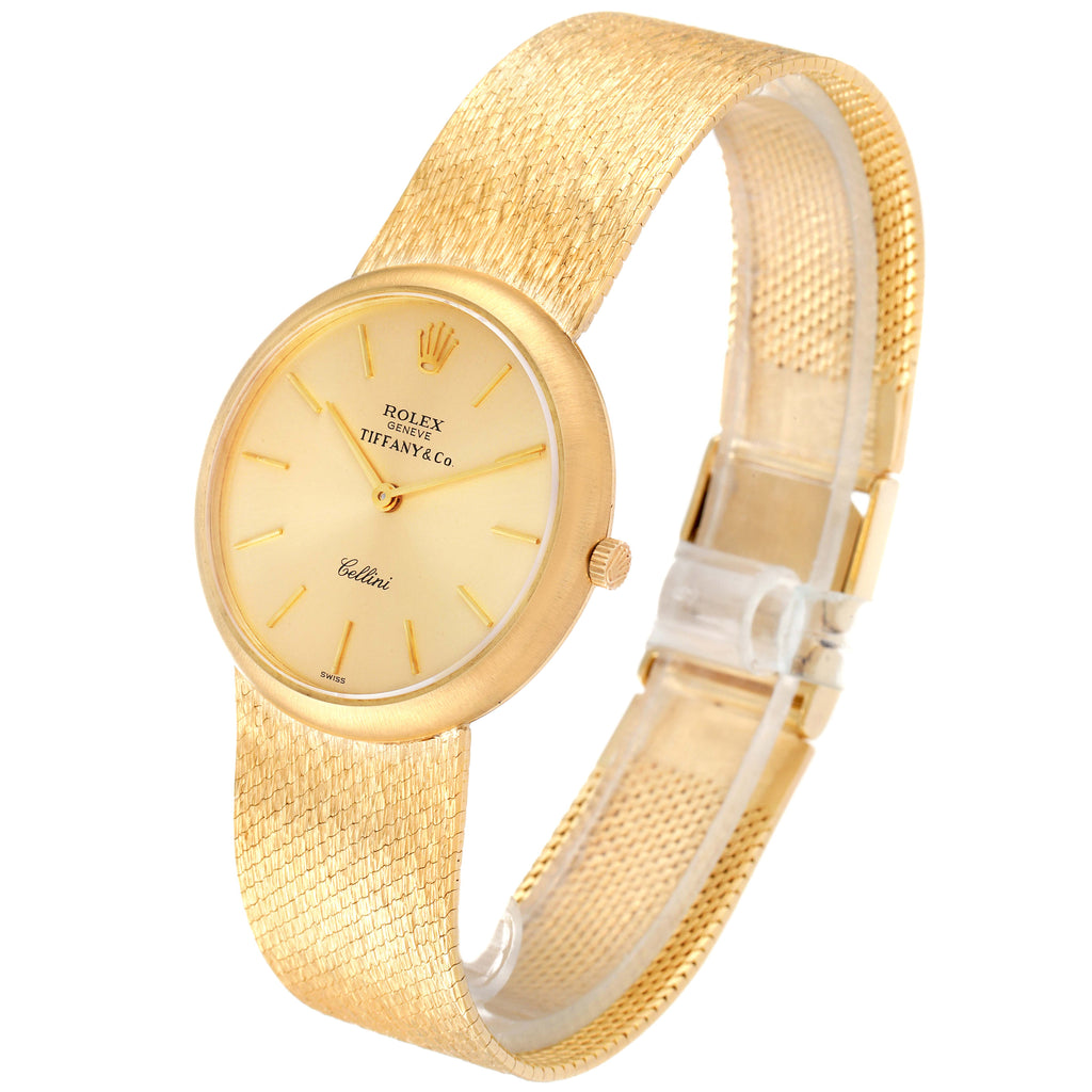Rolex Cellini 18k Yellow Gold Champagne Tiffany Dial Vintage Mens Watch