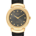 Rolex Cellini 18k Yellow Gold Grey Dial Black Strap Mens Watch 6622