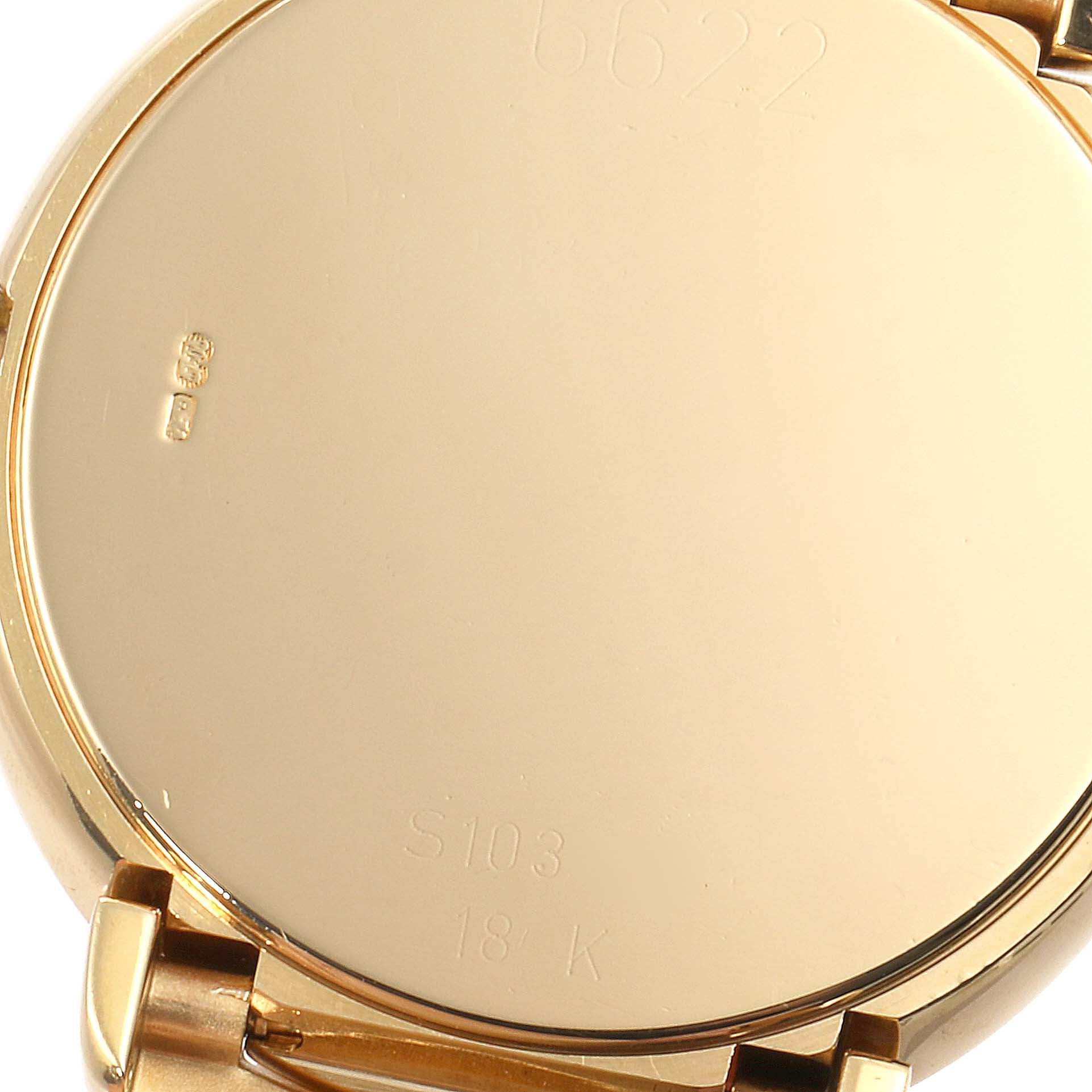Rolex Cellini 18k Yellow Gold Grey Dial Black Strap Mens Watch 6622