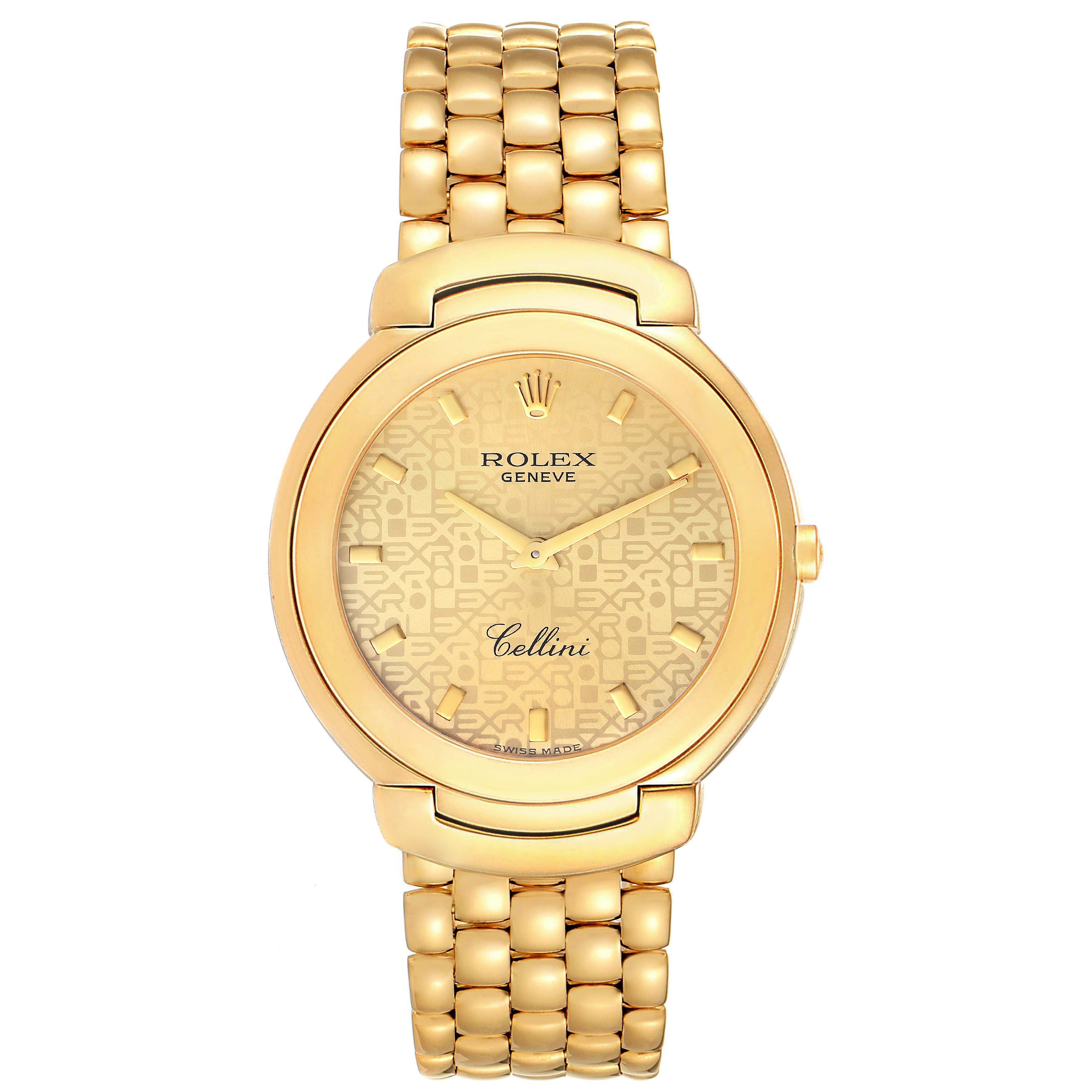 Rolex Cellini 18k Yellow Gold Jubilee Anniversary Dial Mens Watch 6623