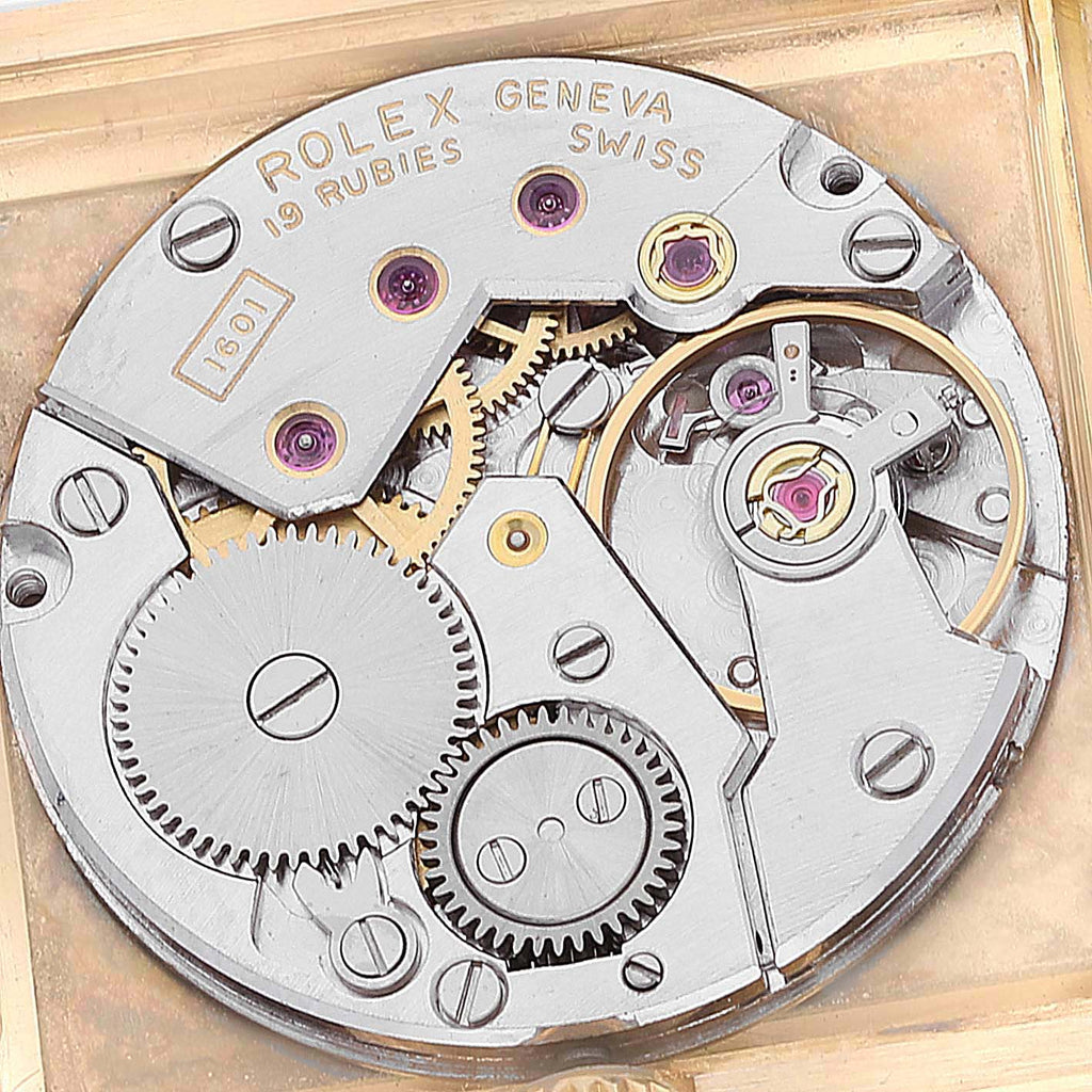 Rolex Cellini 18K Yellow Gold White Dial Vintage Mens Watch 4016
