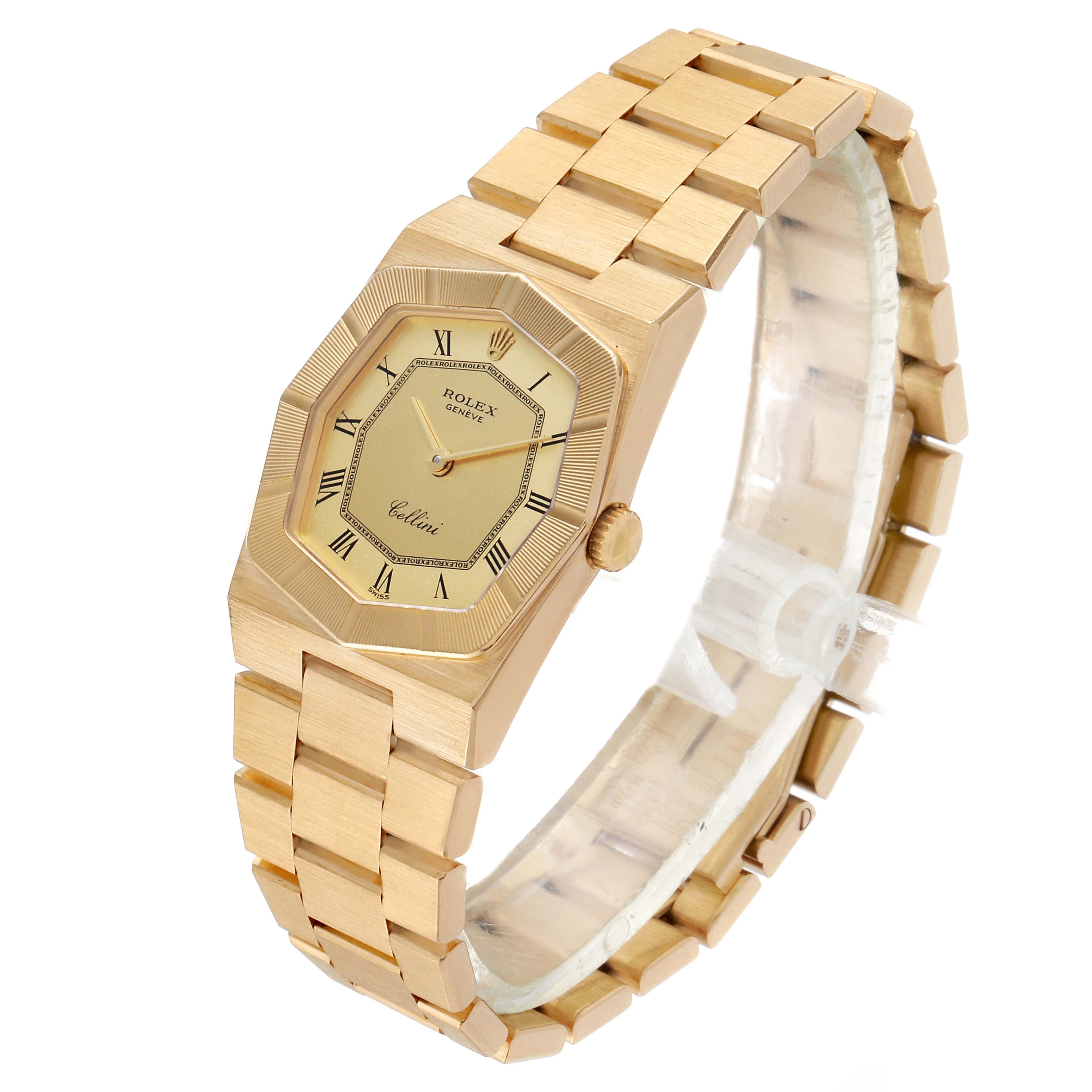 Rolex Cellini 26mm Octagonal 18K Yellow Gold Ladies Watch 4360