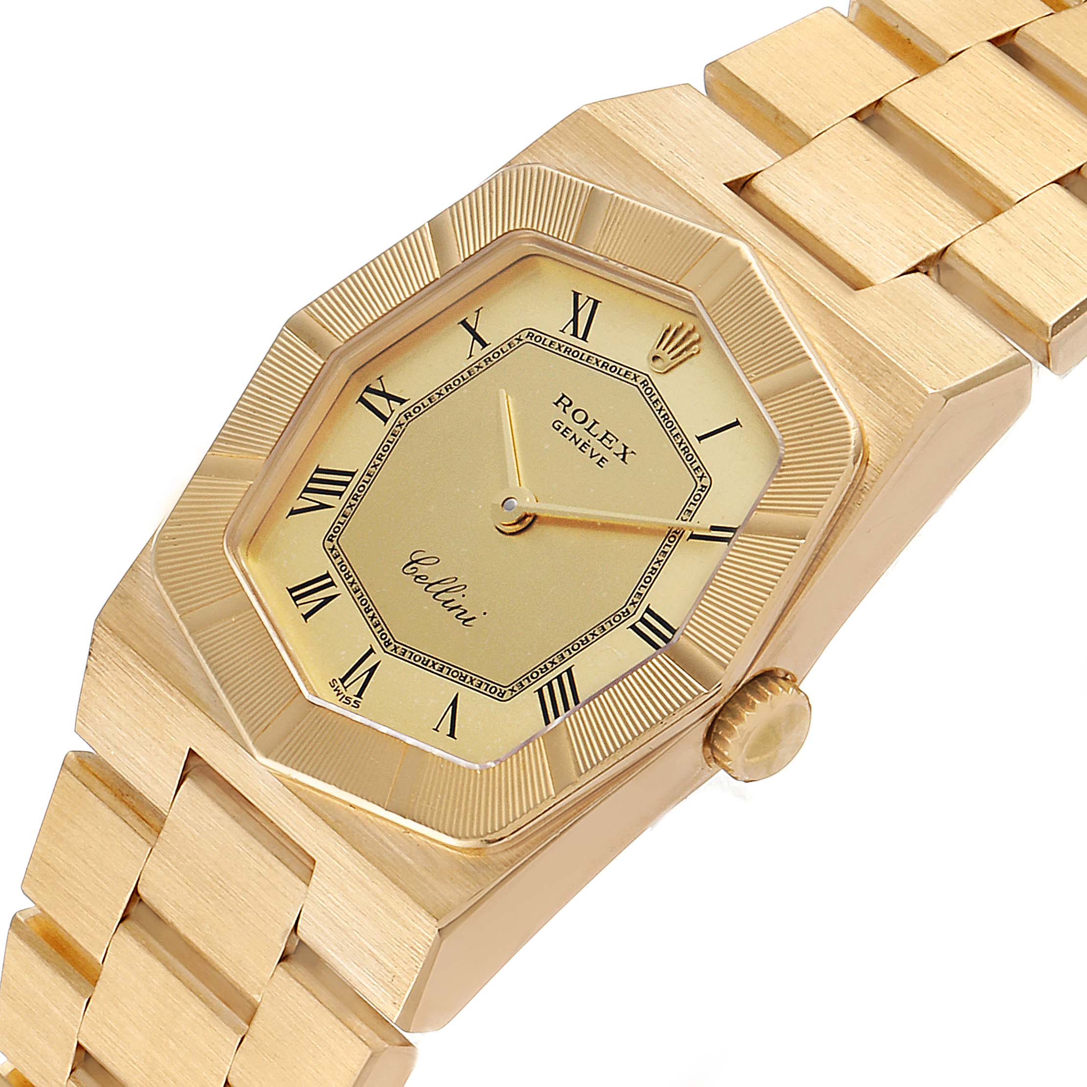 Rolex Cellini 26mm Octagonal 18K Yellow Gold Ladies Watch 4360