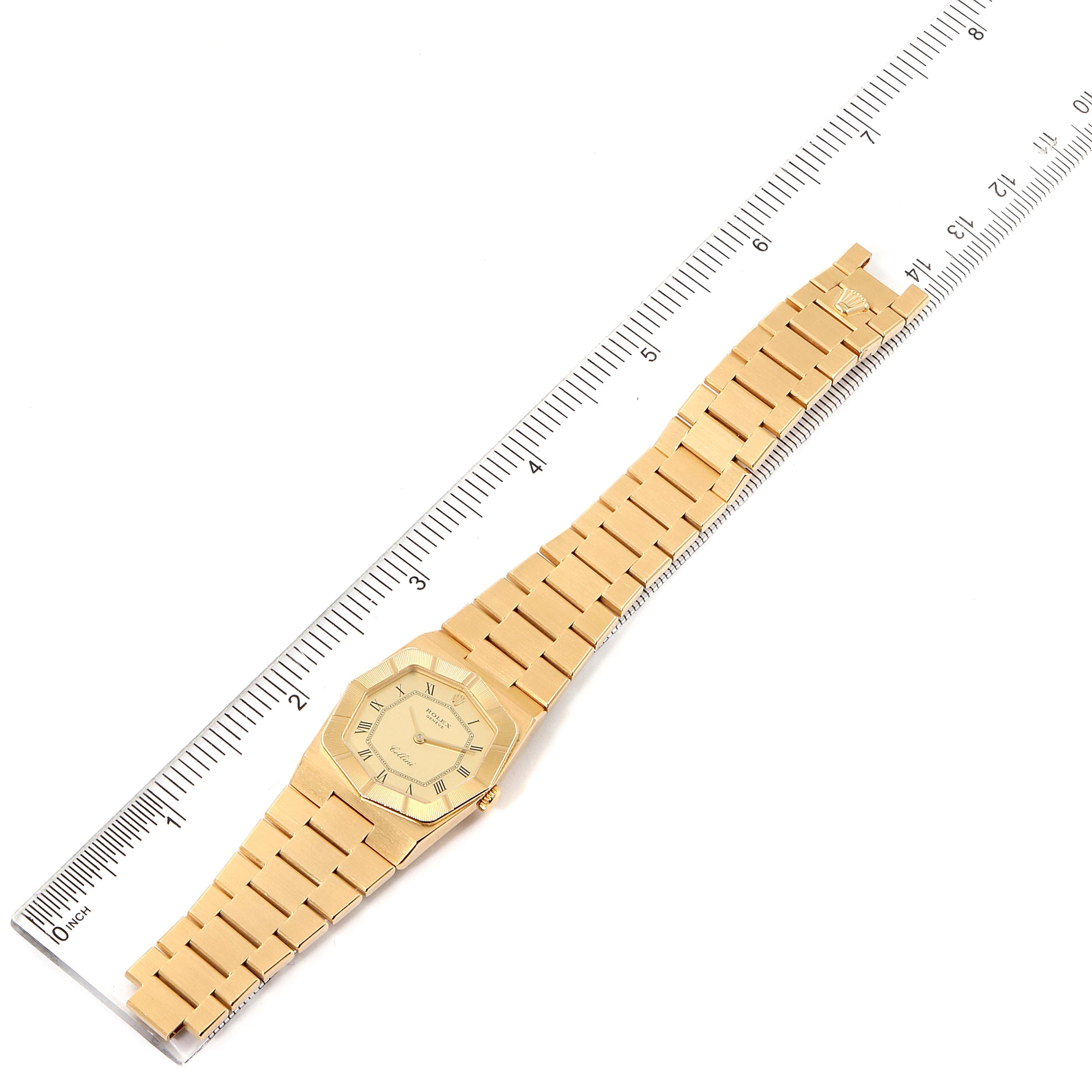 Rolex Cellini 26mm Octagonal 18K Yellow Gold Ladies Watch 4360