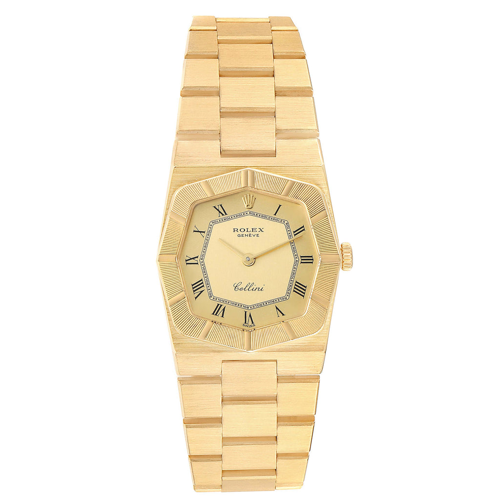 Rolex Cellini 26mm Octagonal 18K Yellow Gold Ladies Watch 4360