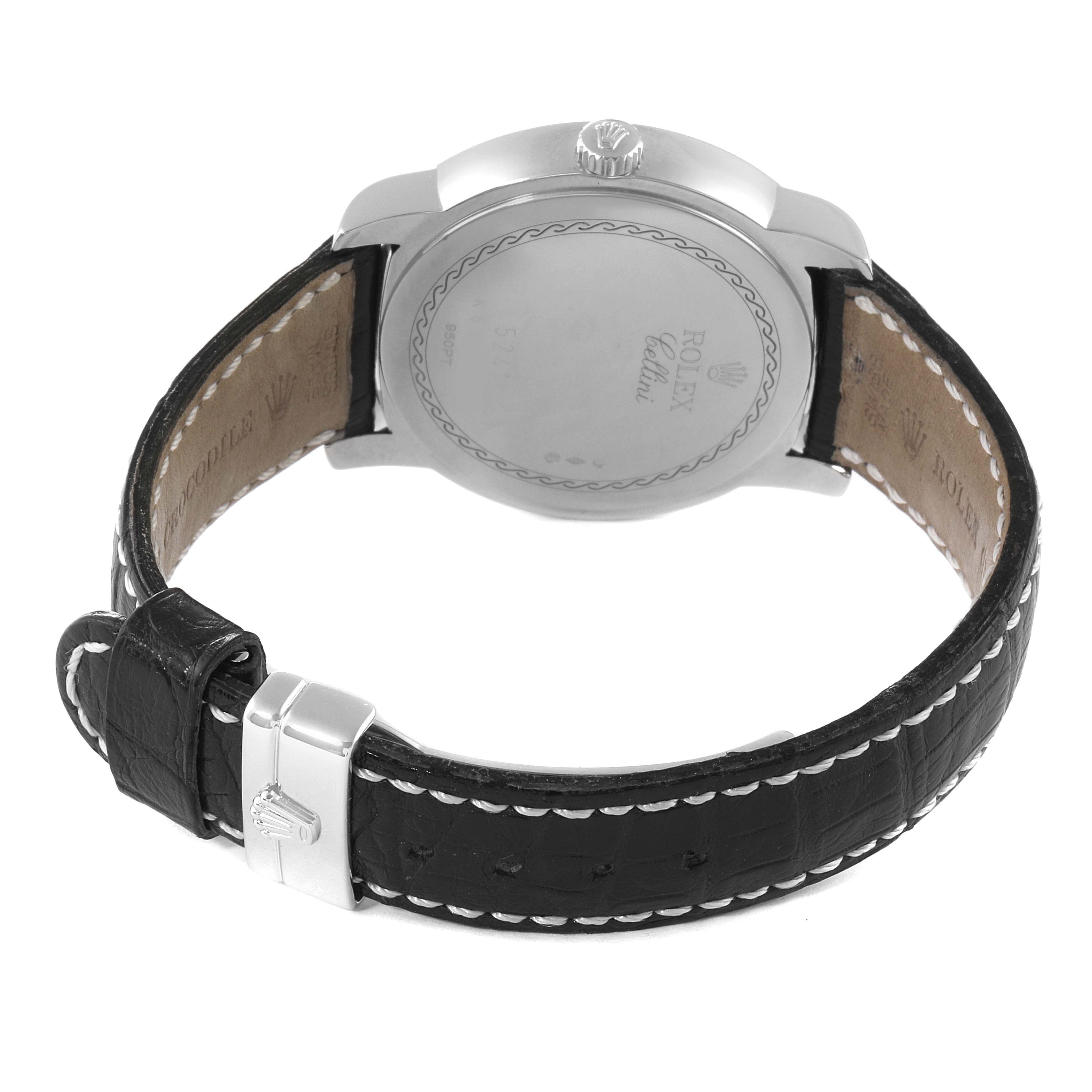 Rolex Cellini Cellinium 38mm Platinum Black Dial Mens Watch 5241