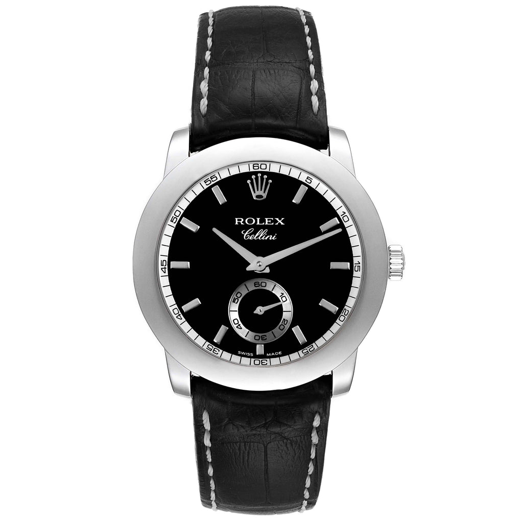Rolex Cellini Cellinium 38mm Platinum Black Dial Mens Watch 5241