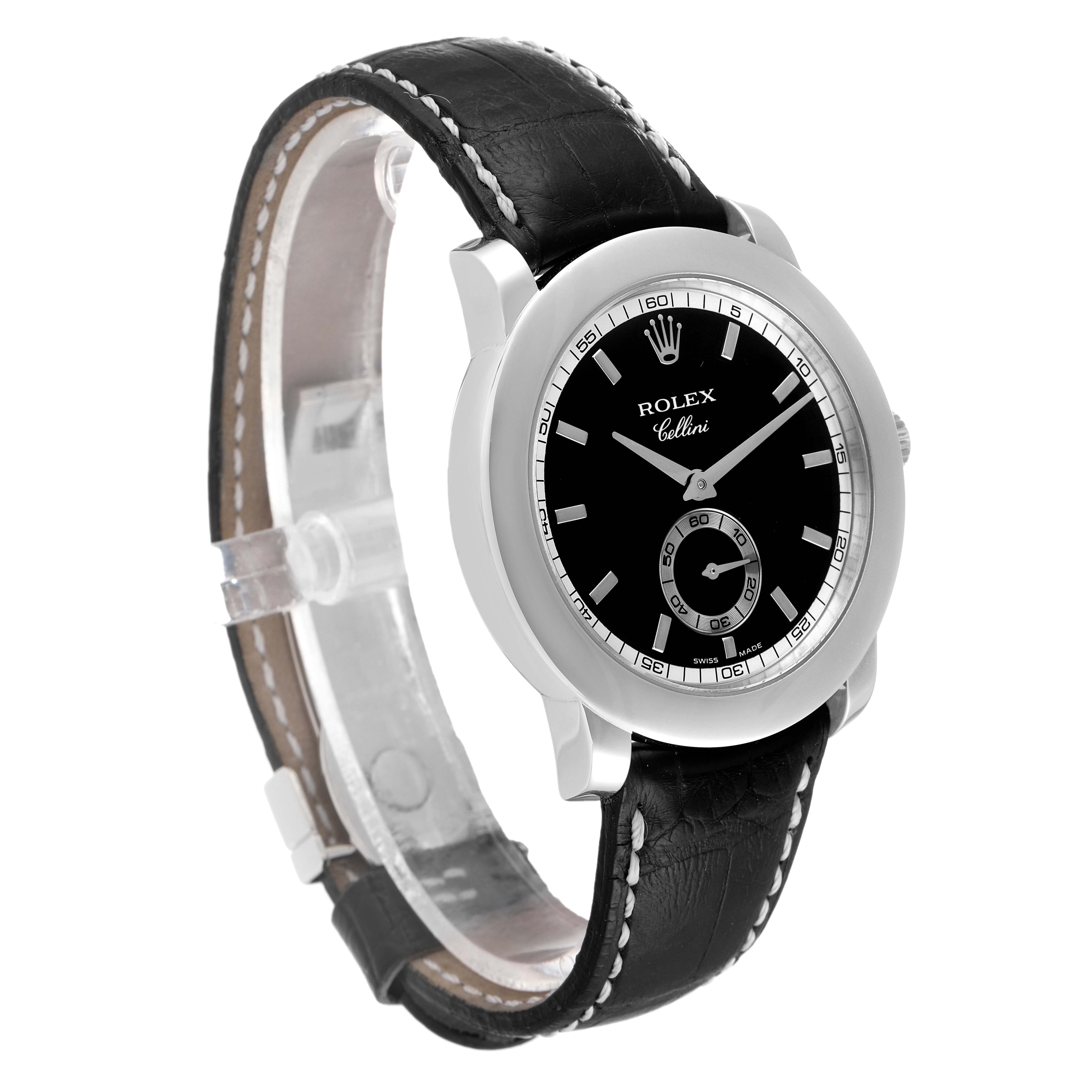 Rolex Cellini Cellinium 38mm Platinum Black Dial Mens Watch 5241