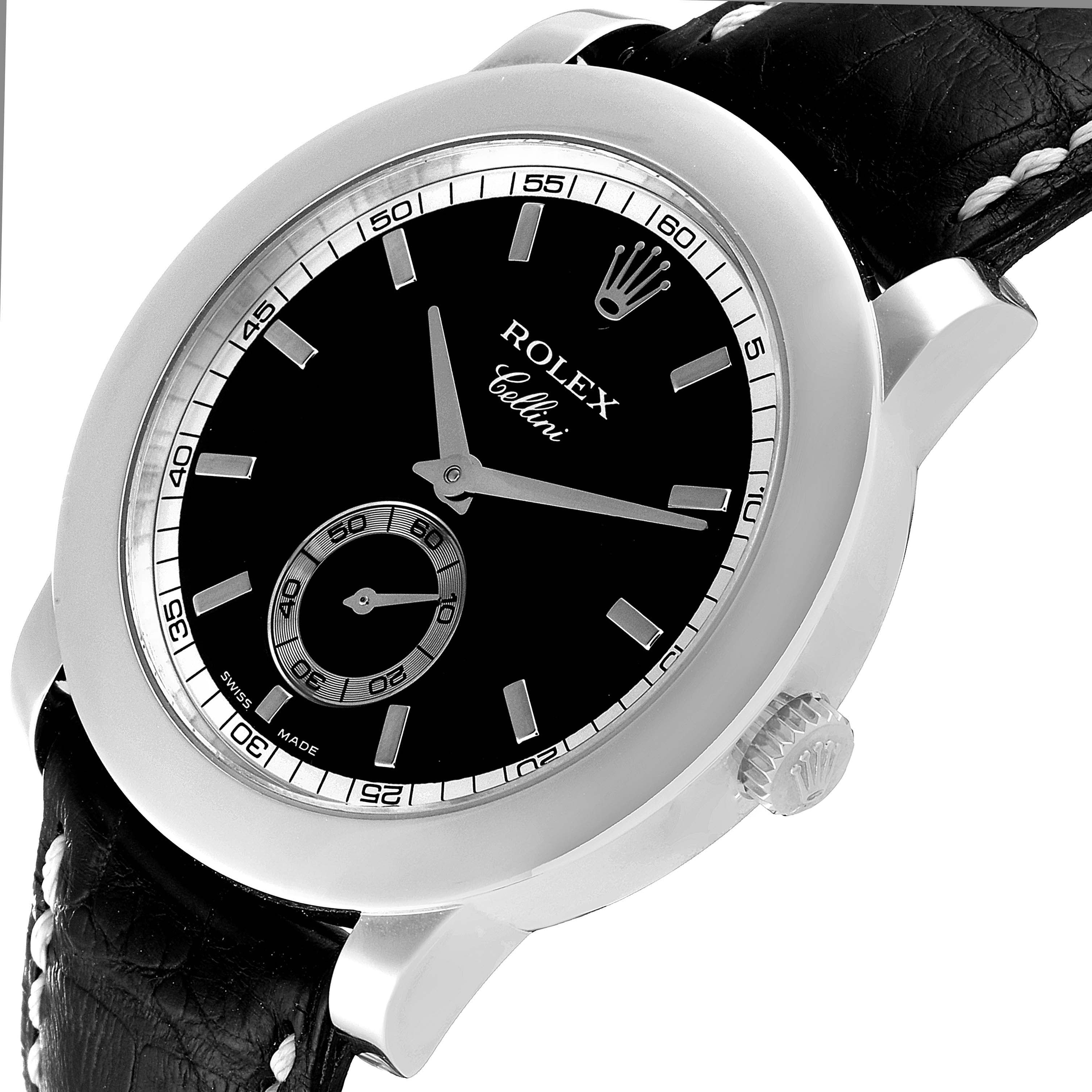 Rolex Cellini Cellinium 38mm Platinum Black Dial Mens Watch 5241