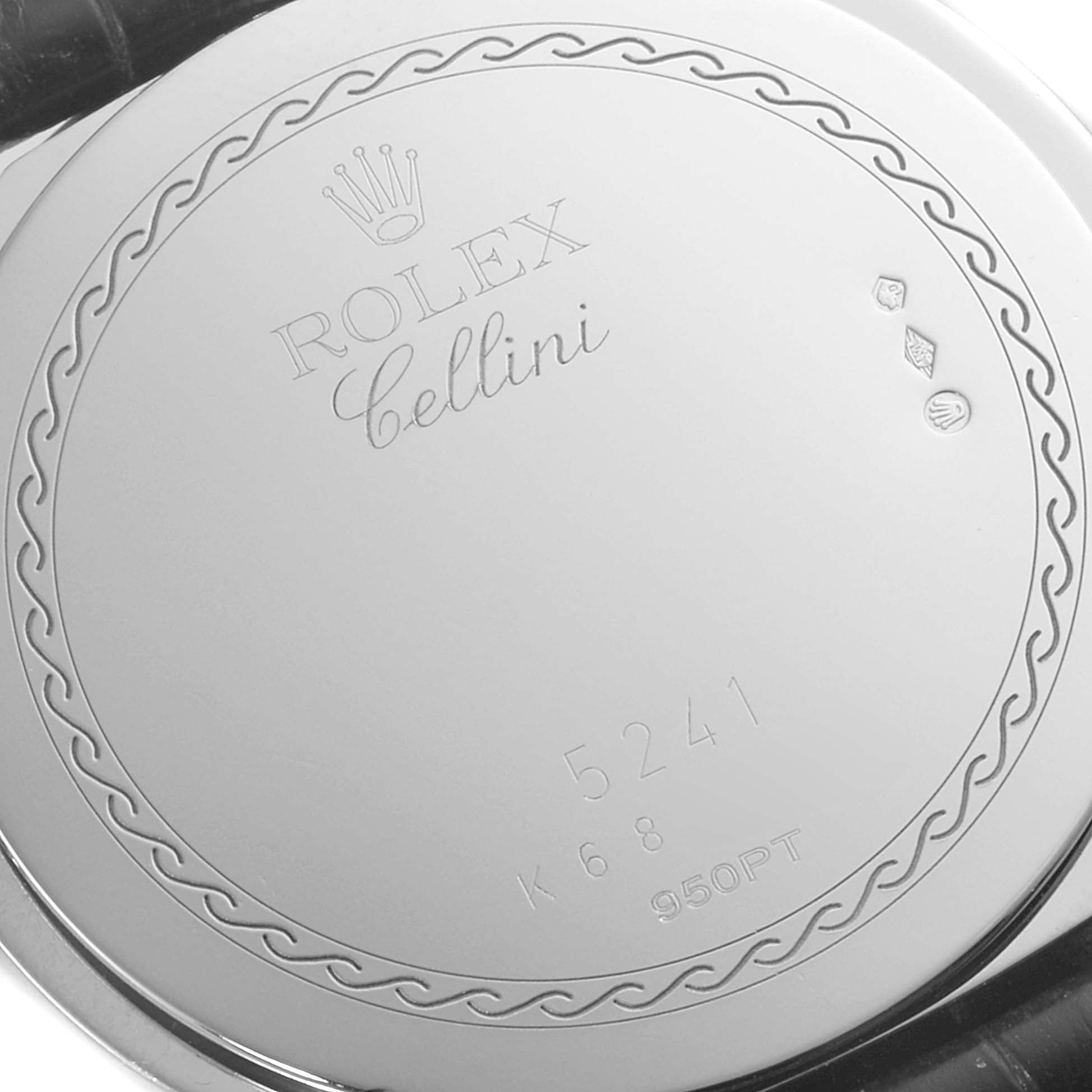 Rolex Cellini Cellinium 38mm Platinum Black Dial Mens Watch 5241