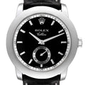 Rolex Cellini Cellinium 35mm Platinum Black Dial Mens Watch 5241 Box Card