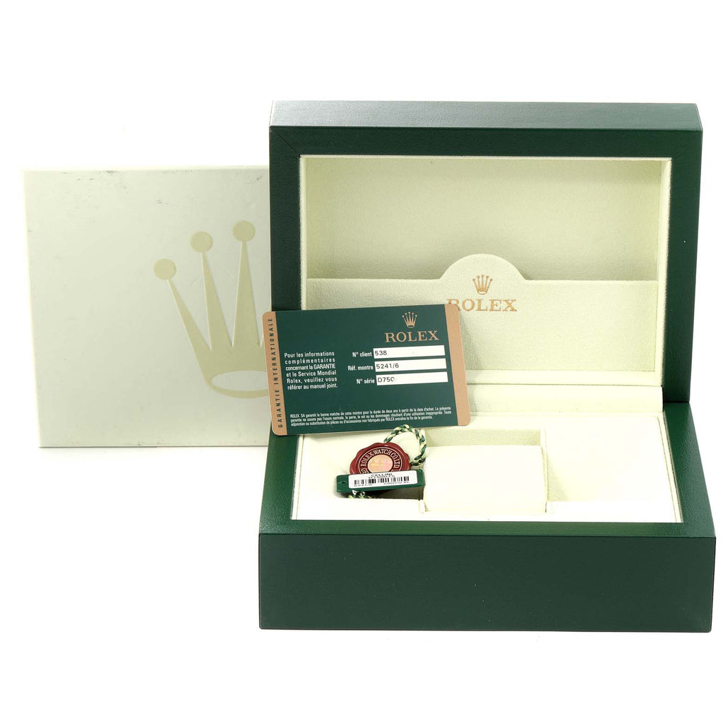 Rolex Cellini Cellinium 35mm Platinum Black Dial Mens Watch 5241 Box Card