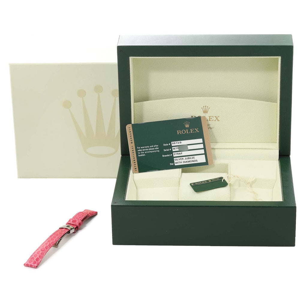 Rolex Cellini Cellissima Silver Dial Diamond Ladies Watch 6673 Box Card