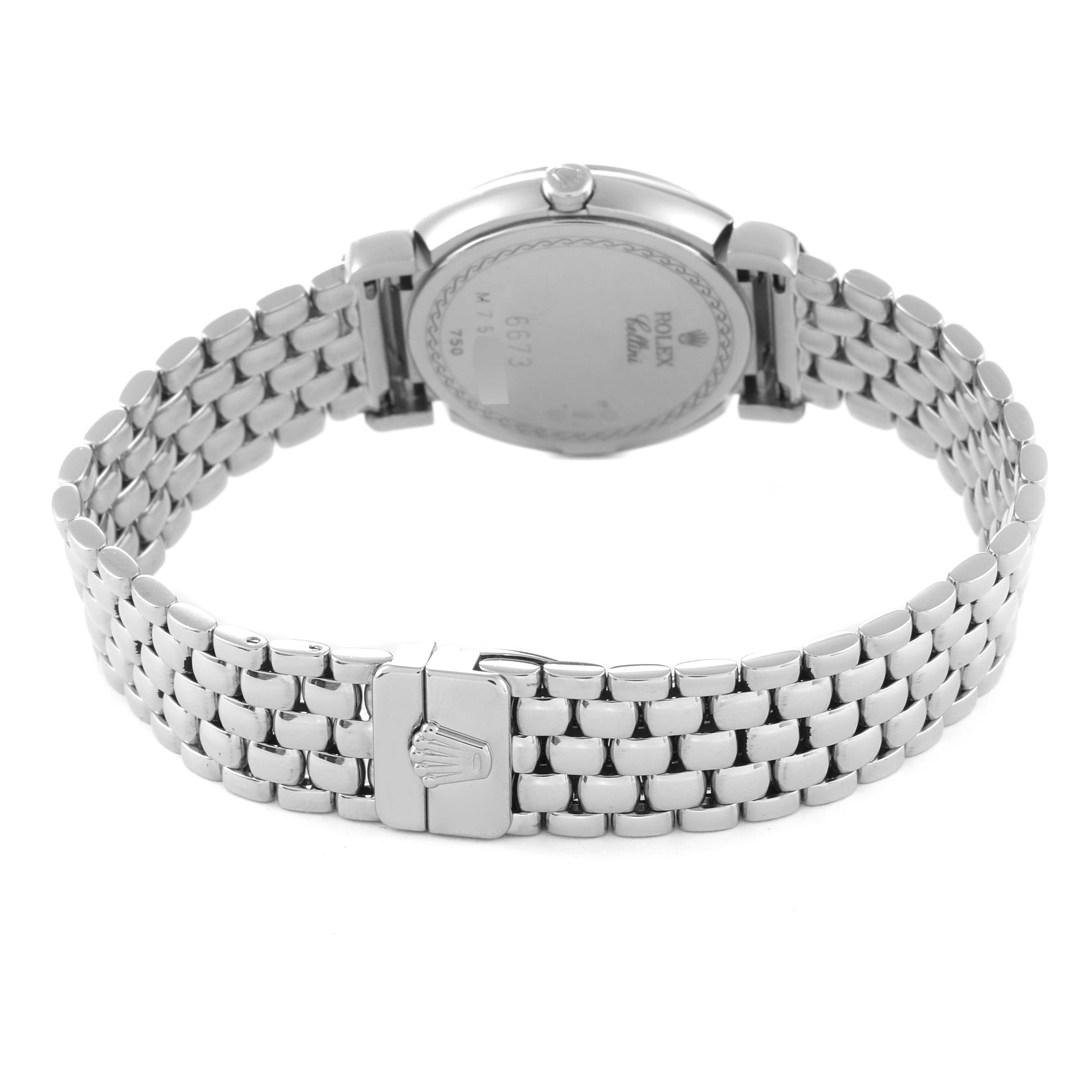Rolex Cellini Cellissima Silver Dial Diamond Ladies Watch 6673 Box Card