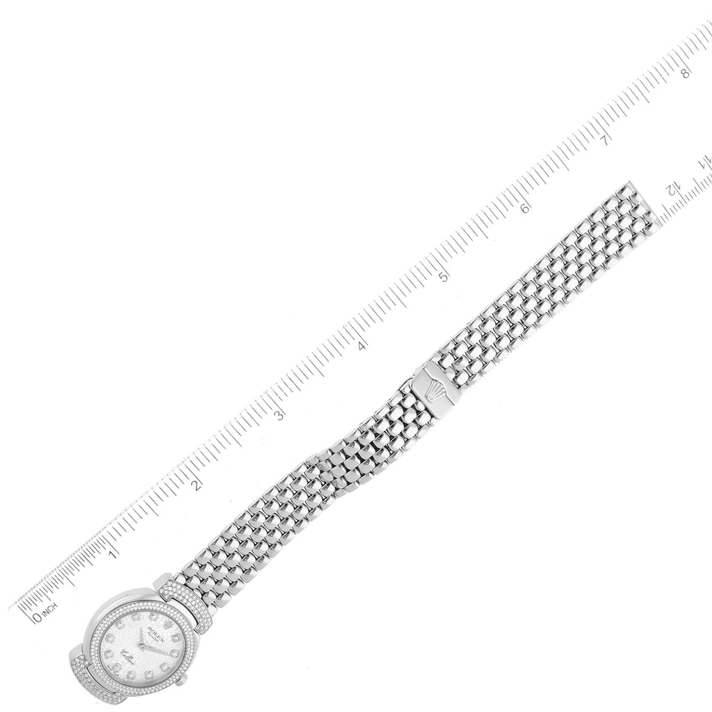 Rolex Cellini Cellissima Silver Dial Diamond Ladies Watch 6673 Box Card