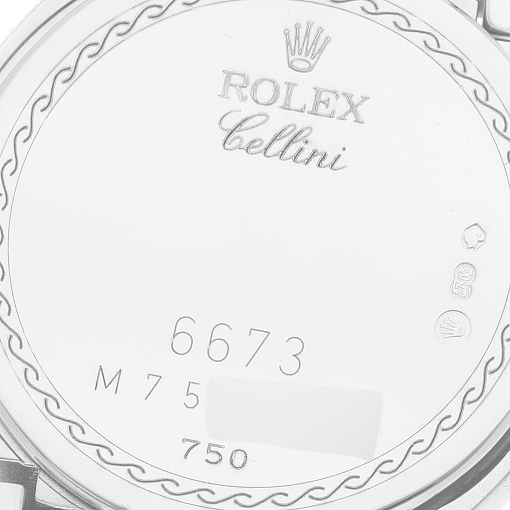 Rolex Cellini Cellissima Silver Dial Diamond Ladies Watch 6673 Box Card