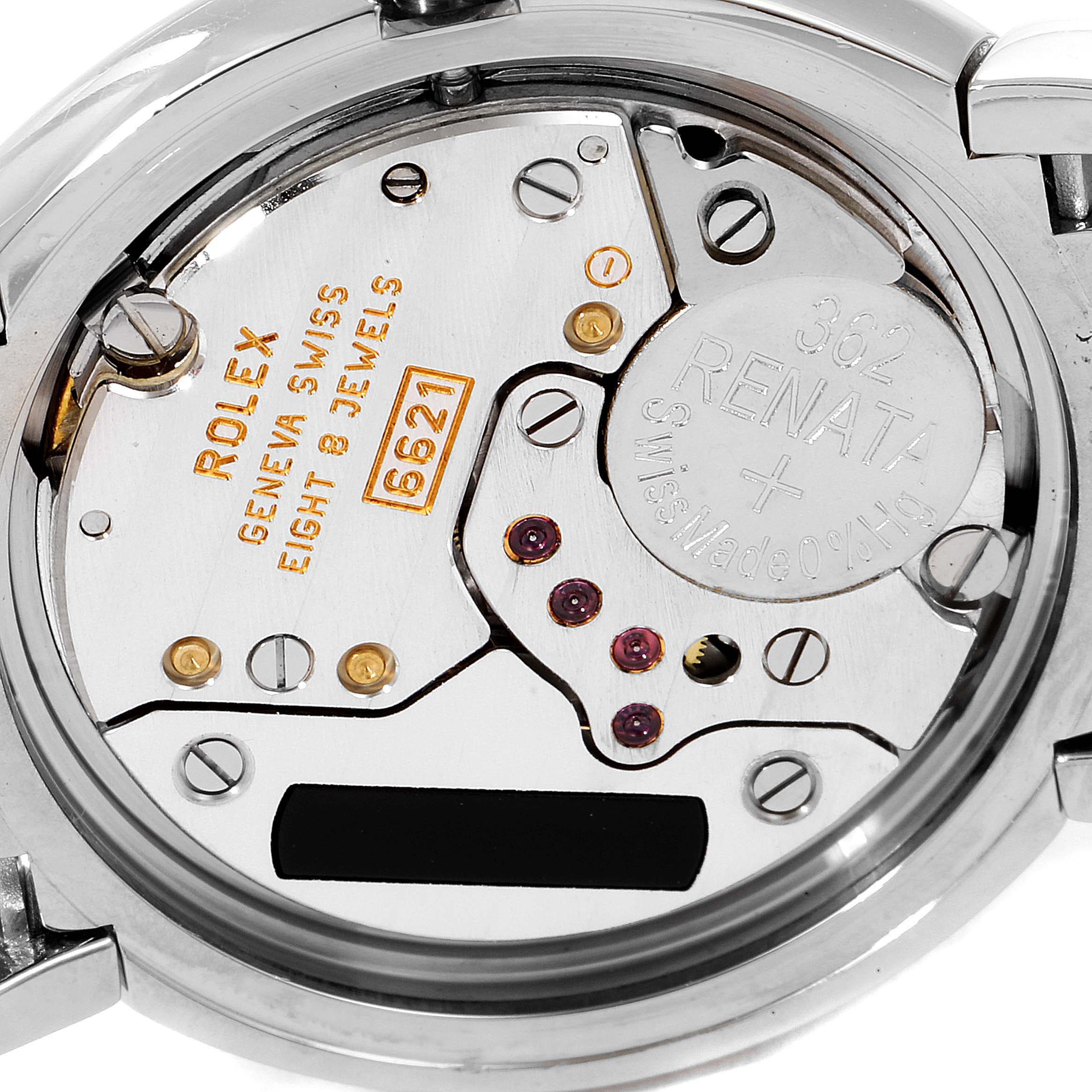 Rolex Cellini Cellissima White Gold Diamond Rose Dial Ladies Watch 6671