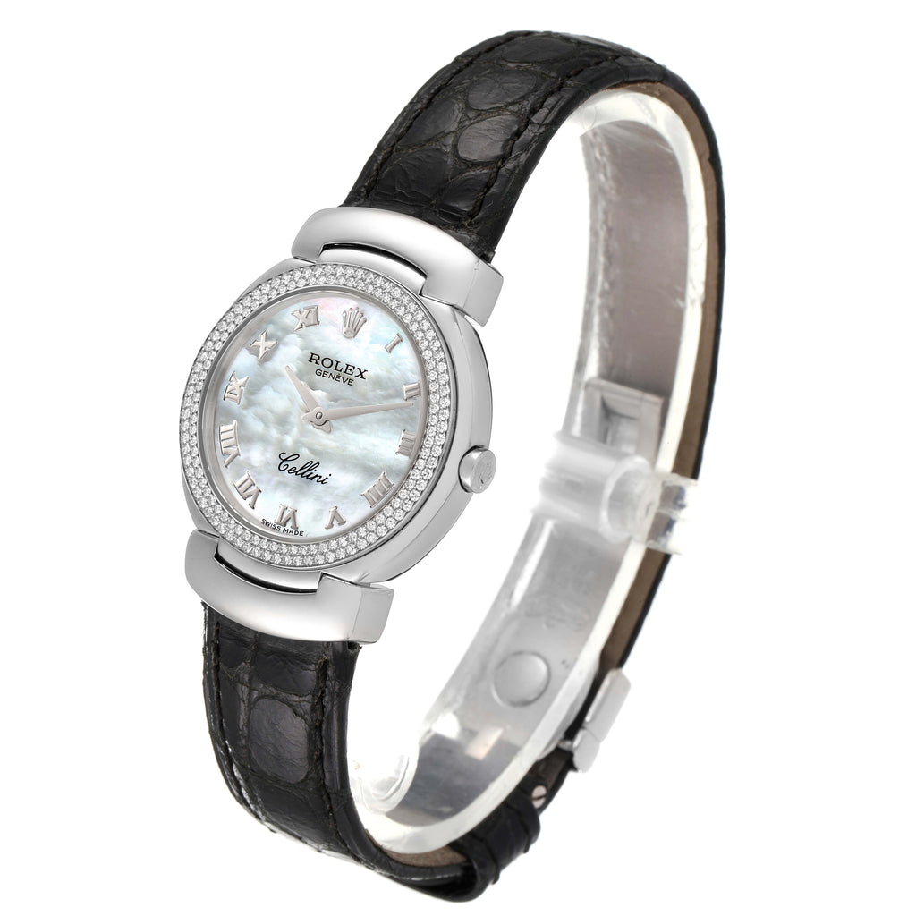 Rolex Cellini Cellissima White Gold MOP Dial Diamond Ladies Watch 6671