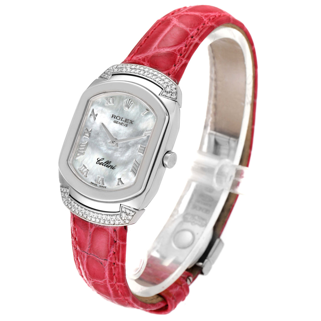 Rolex Cellini Cellissima White Gold MOP Dial Diamond Ladies Watch 6692