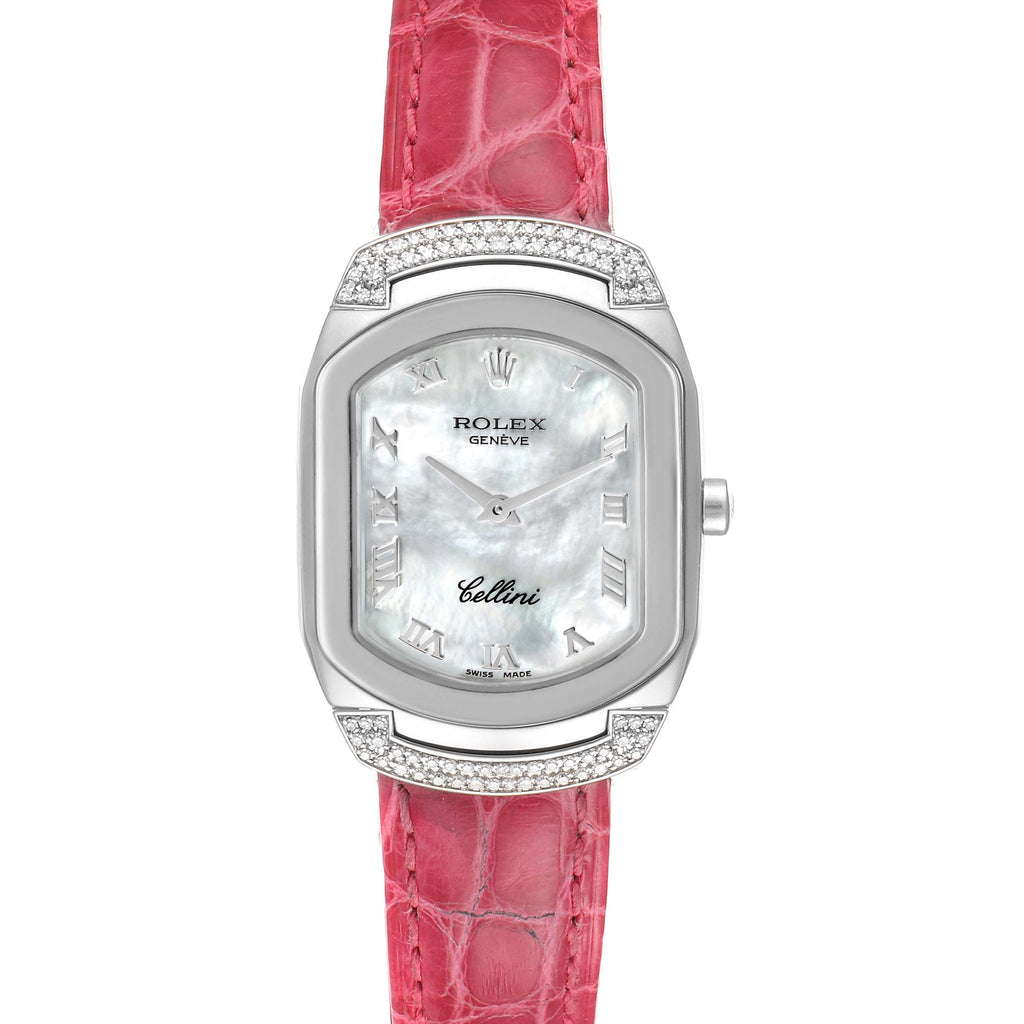Rolex Cellini Cellissima White Gold MOP Dial Diamond Ladies Watch 6692