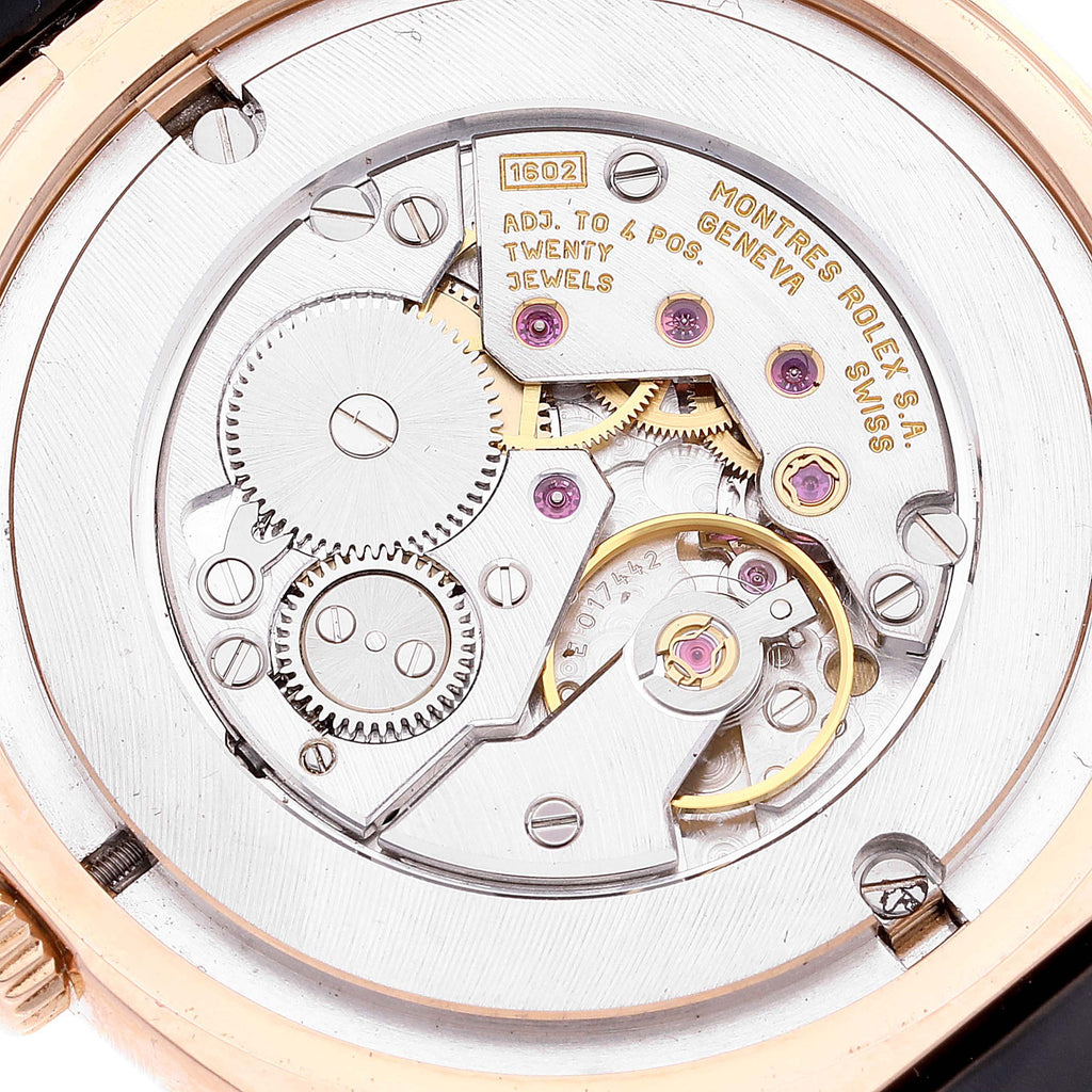 Rolex Cellini Cestello 18K Rose Gold Slate Dial Mens Watch 5330