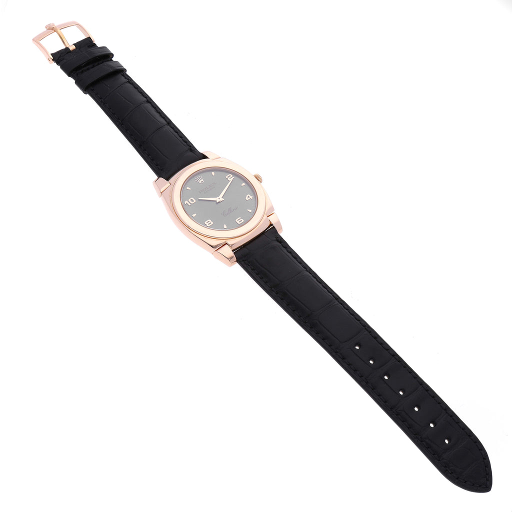 Rolex Cellini Cestello 18K Rose Gold Slate Dial Mens Watch 5330
