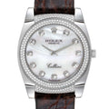 Rolex Cellini Cestello 18K White Gold MOP Diamond Ladies Watch 6321