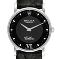 Rolex Cellini Classic 18k White Gold Black Dial Unisex Watch 5115