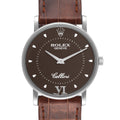 Rolex Cellini Classic 18k White Gold Brown Dial Unisex Watch 5115 Papers
