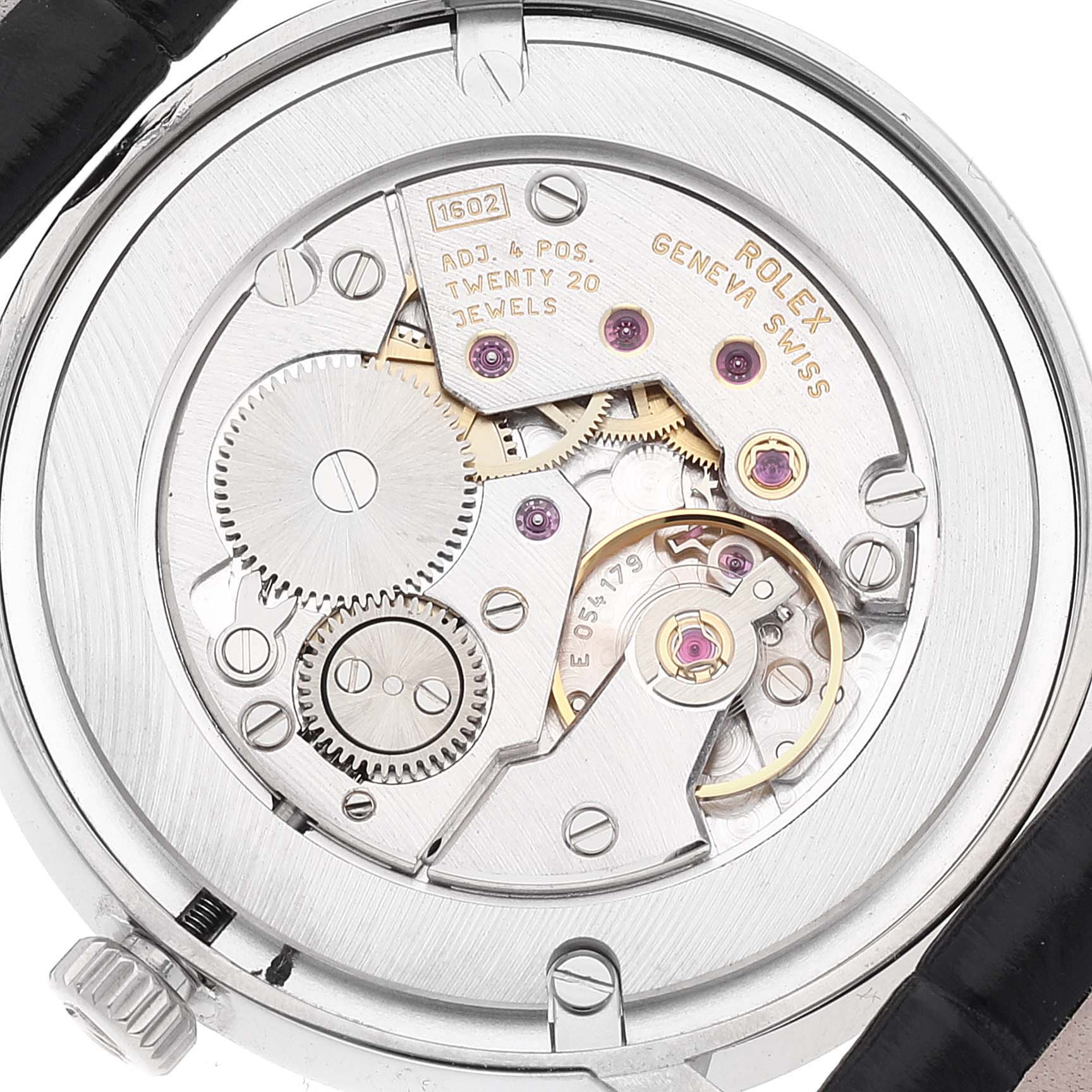 Rolex Cellini Classic 18K White Gold Slate Roman Dial Mens Watch 5115