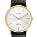 Rolex Cellini Classic 18k Yellow Gold Black Strap Mens Watch 5112