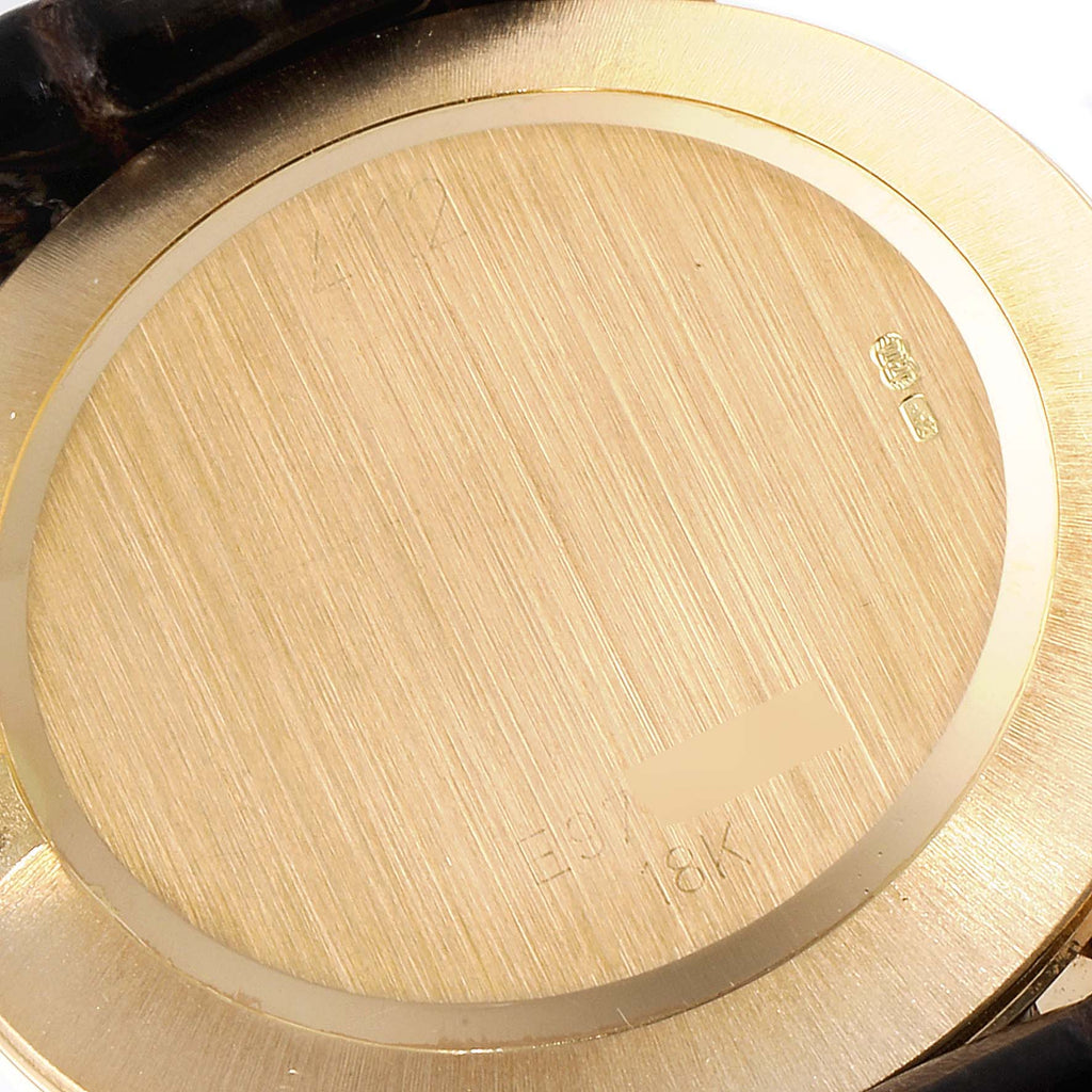 Rolex Cellini Classic 18k Yellow Gold Browm Strap Mens Watch 4112