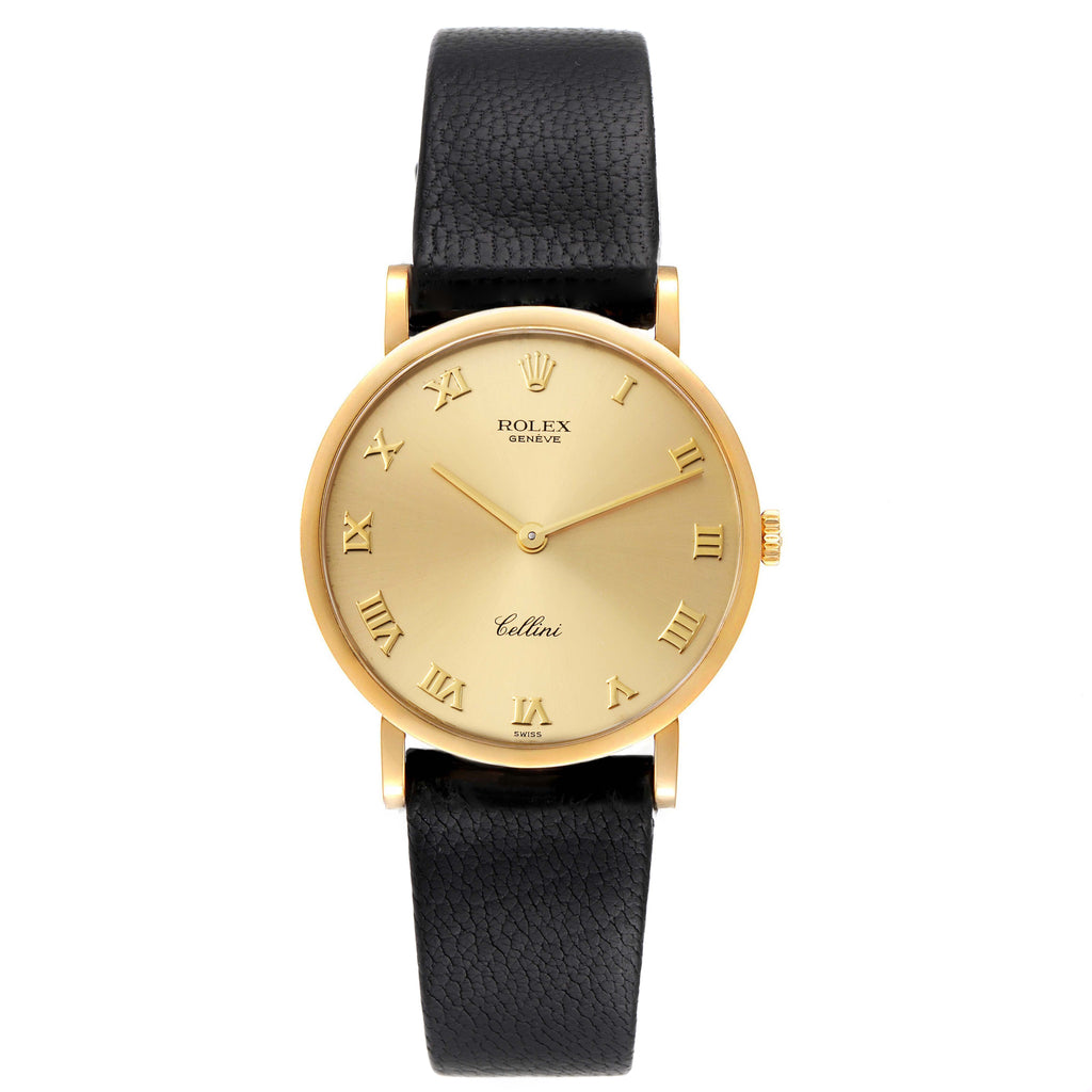 Rolex Cellini Classic 18K Yellow Gold Champagne Dial Mens Watch 5112