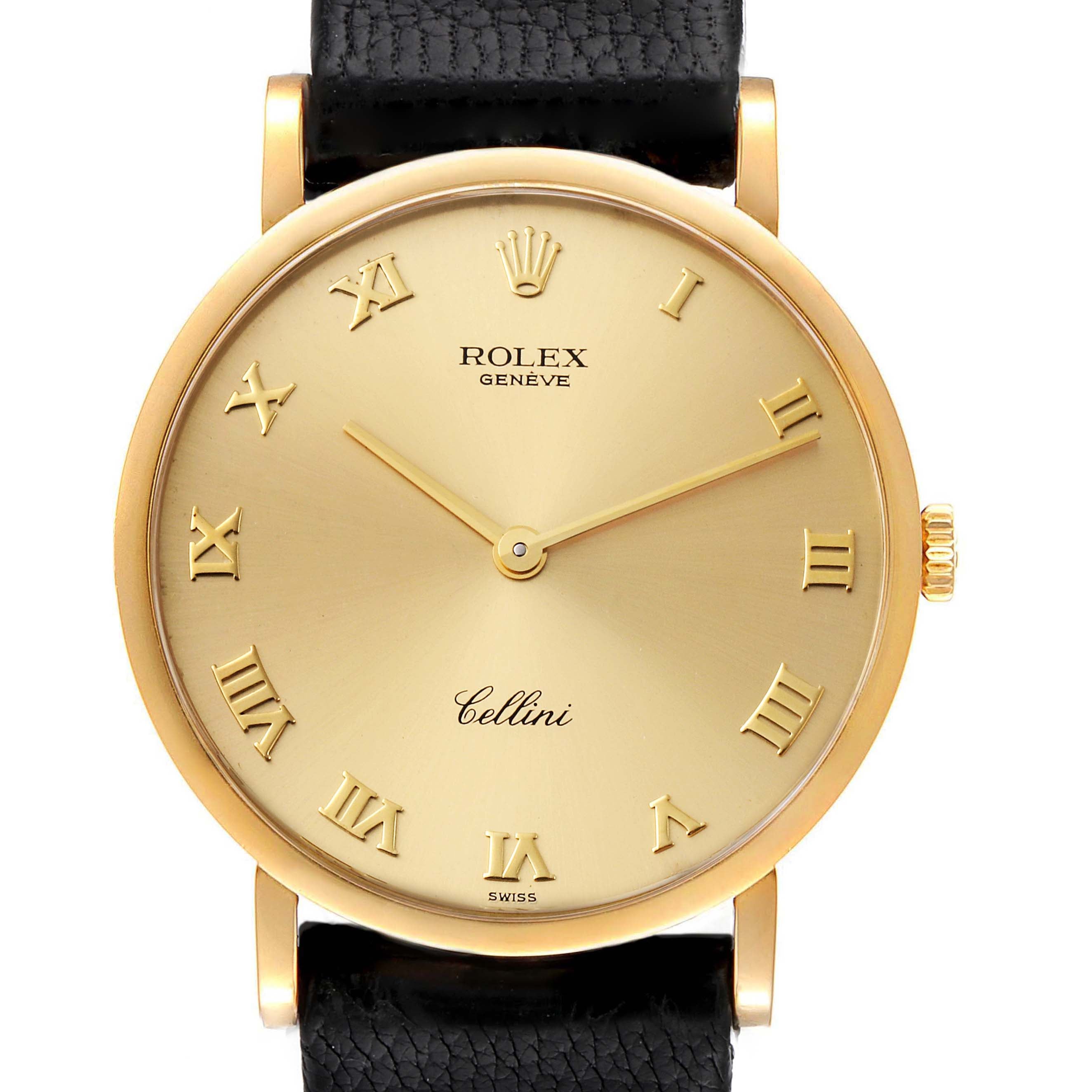 Rolex Cellini Classic 18K Yellow Gold Champagne Dial Mens Watch 5112