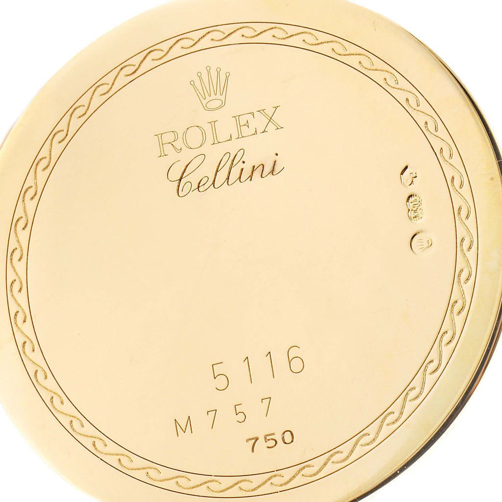Rolex Cellini Classic 18k Yellow Gold Roman Dial Mens Watch 5116 Box Card