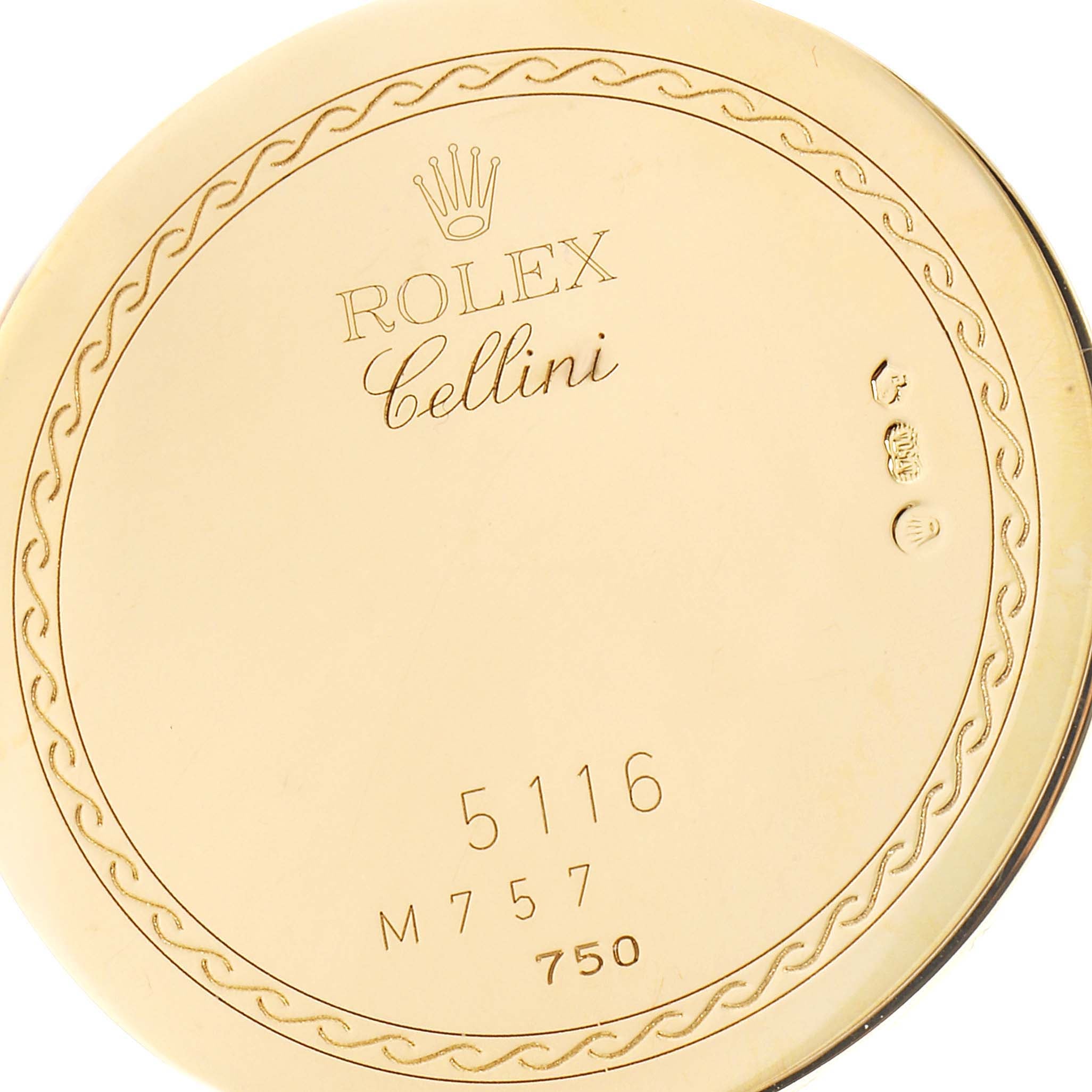 Rolex Cellini Classic 18k Yellow Gold Roman Dial Mens Watch 5116 Box Card