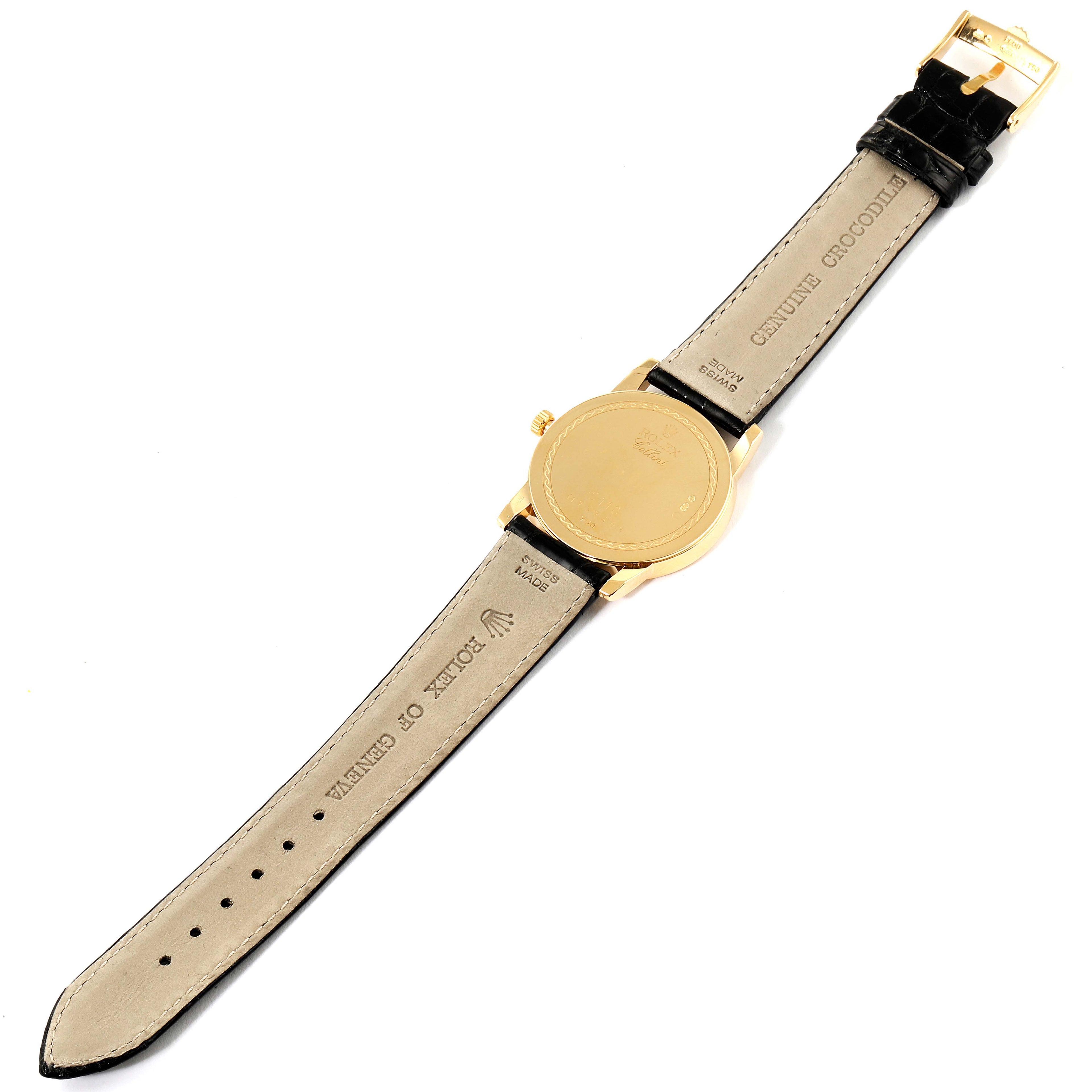 Rolex Cellini Classic 18k Yellow Gold Roman Dial Mens Watch 5116 Box Card
