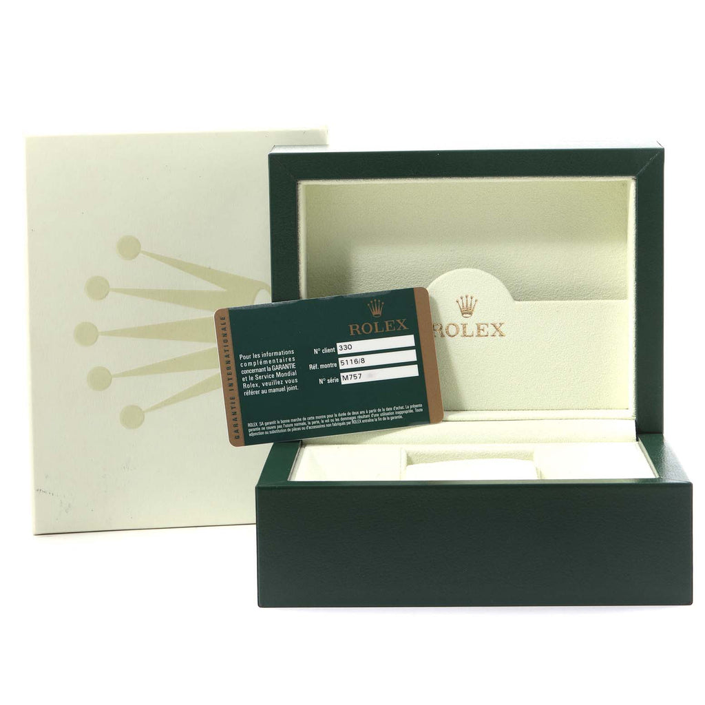 Rolex Cellini Classic 18k Yellow Gold Roman Dial Mens Watch 5116 Box Card